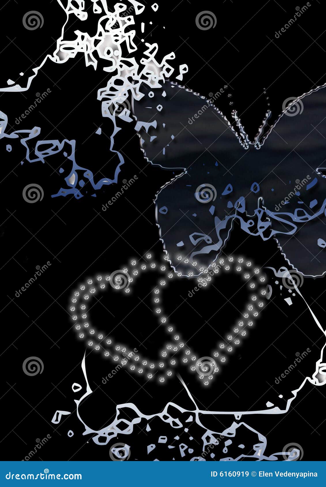 Hearts and butterfly stock illustration. Illustration of colours - 6160919