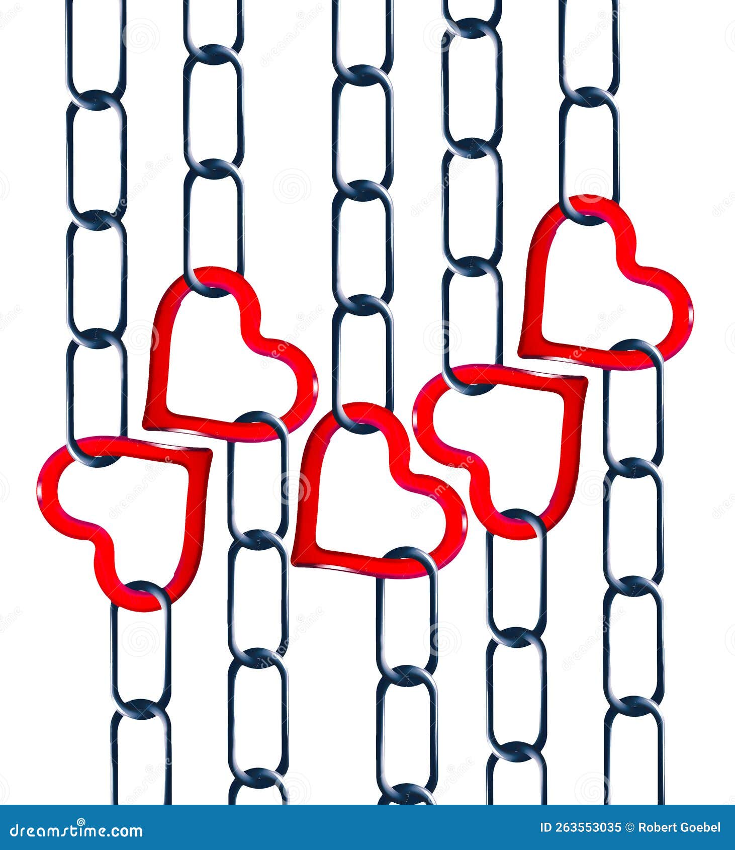 hearts and chains are pictured in a background image