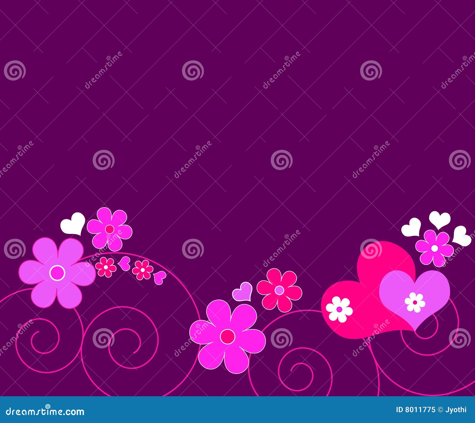 Hearts and flowers stock illustration. Illustration of valentine 8011775