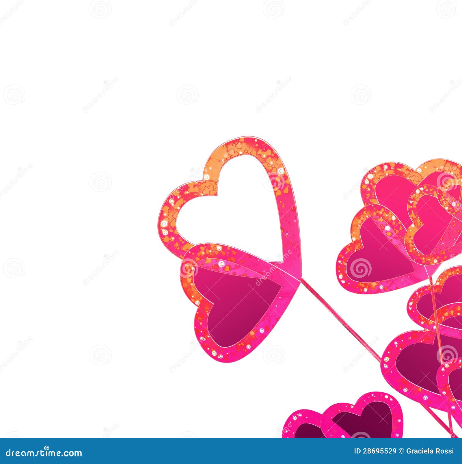 Hearts flowers pink stock illustration. Illustration of friendship