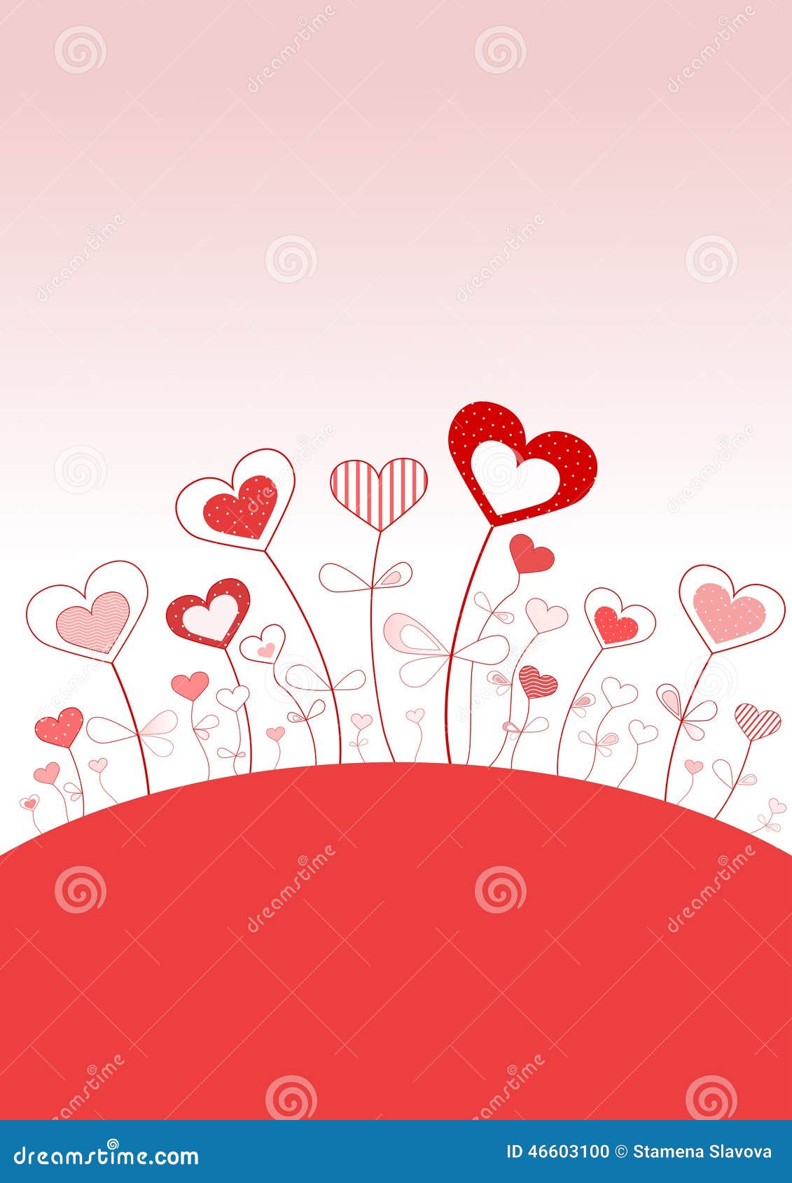 Hearts garden of love stock illustration. Illustration of cards - 46603100