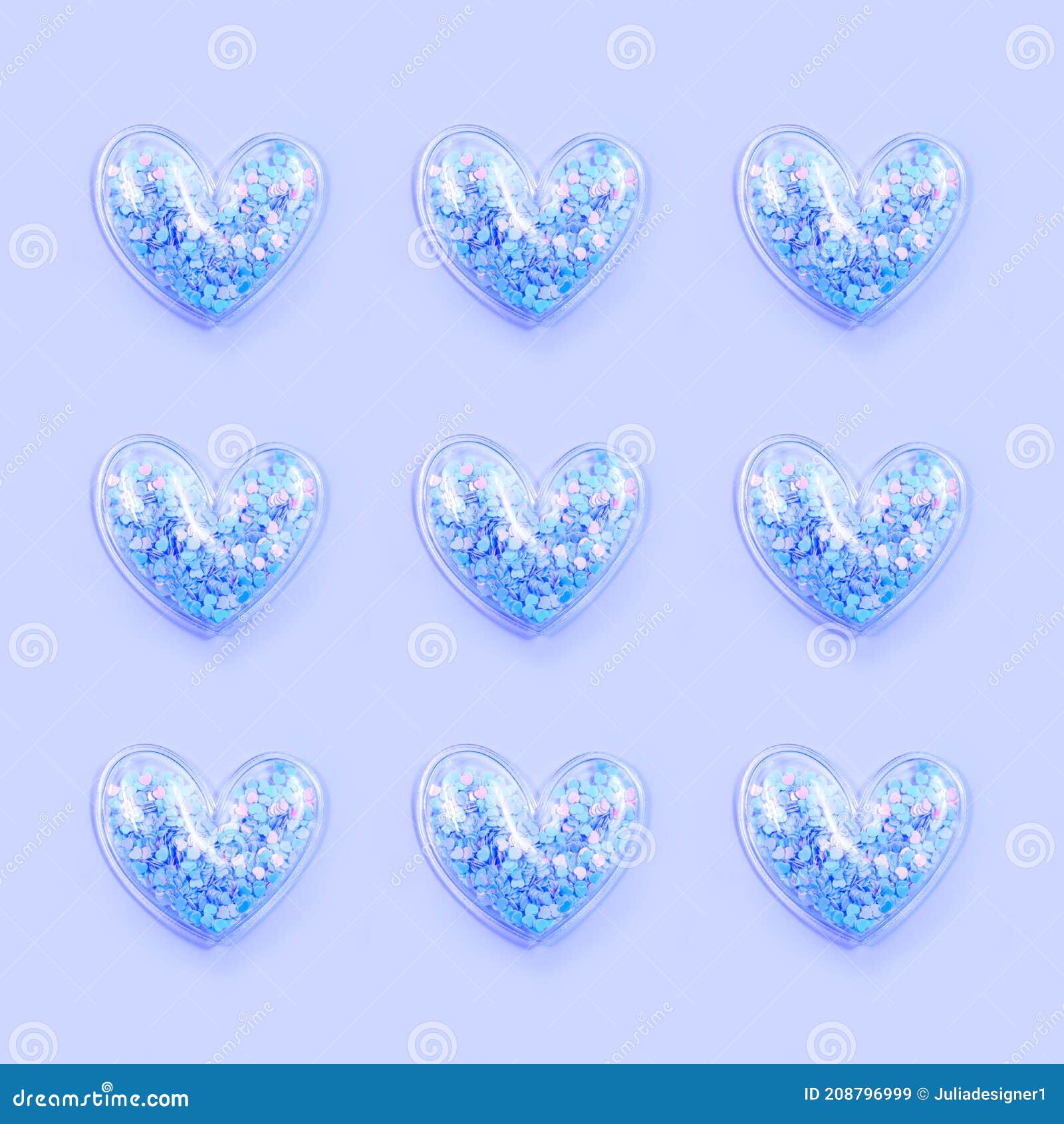 blue glitter hearts