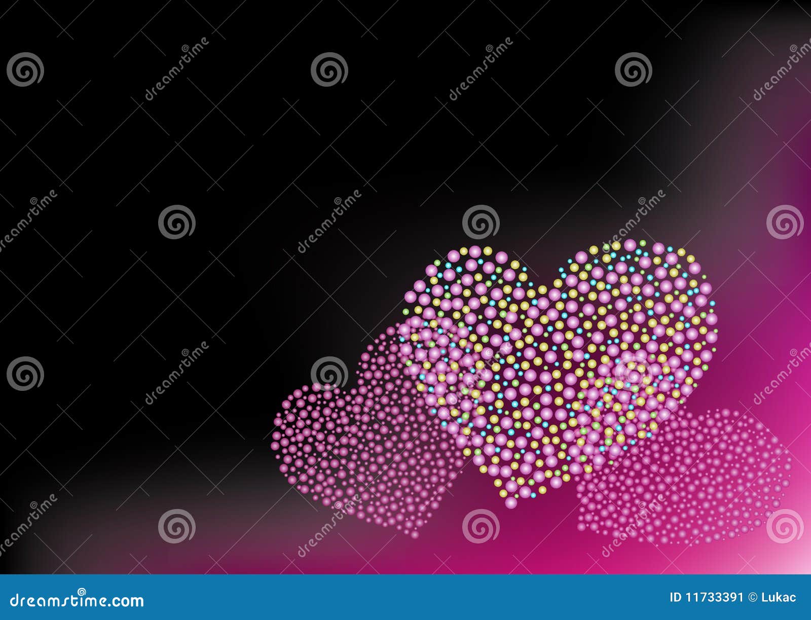 Hearts pink neon stock illustration. Illustration of love 11733391