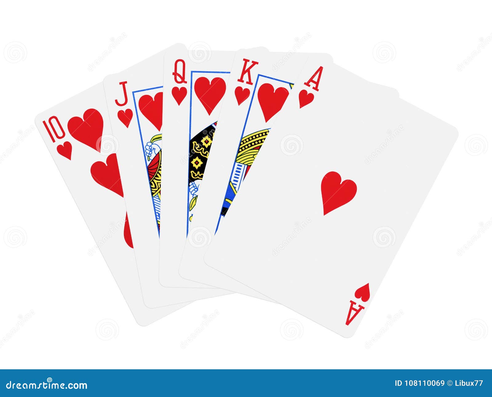 hearts royal flush poker cards 