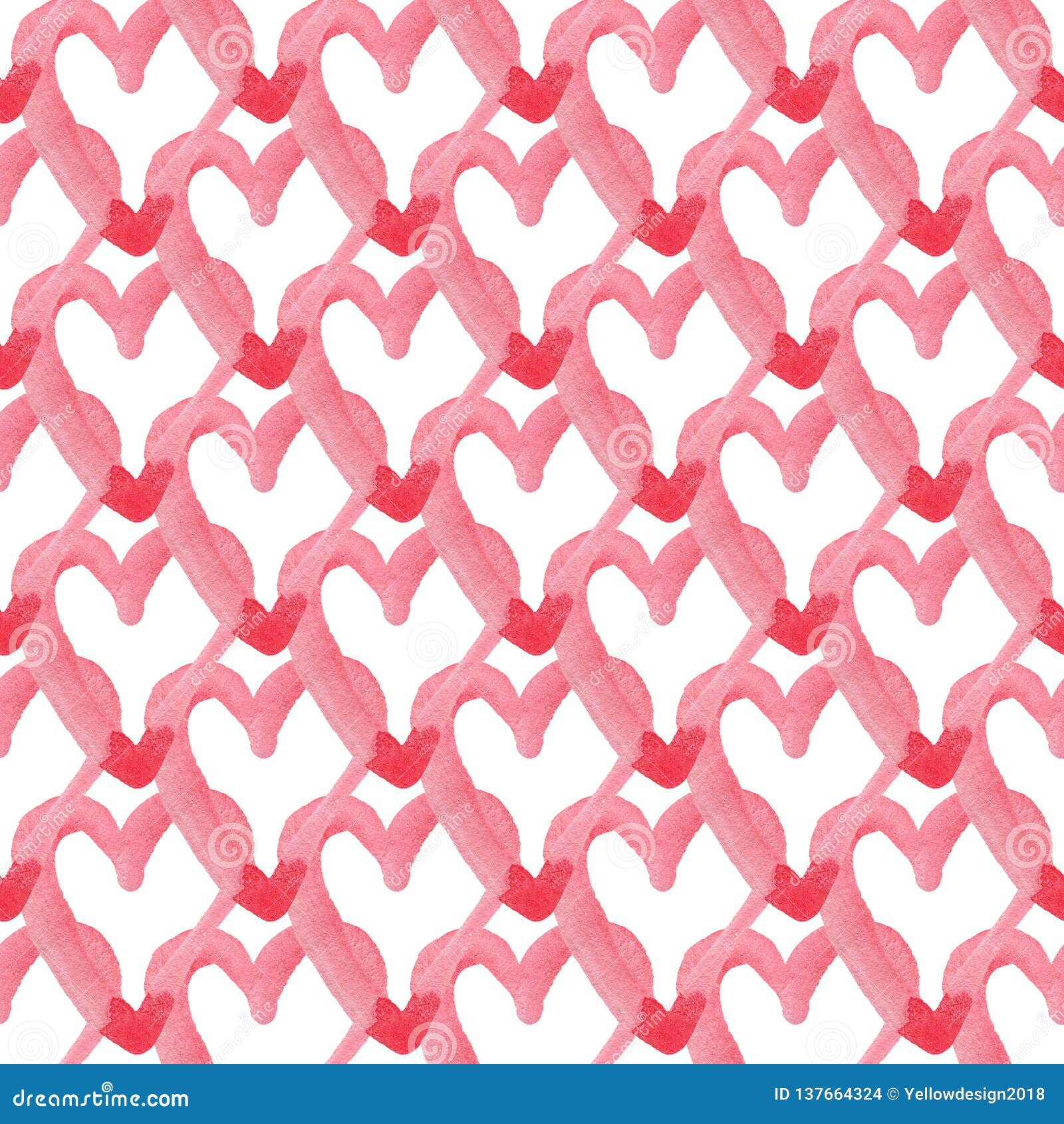 Hearts Seamless Pattern. Valentine`s Day Handwritten Background. 14 ...