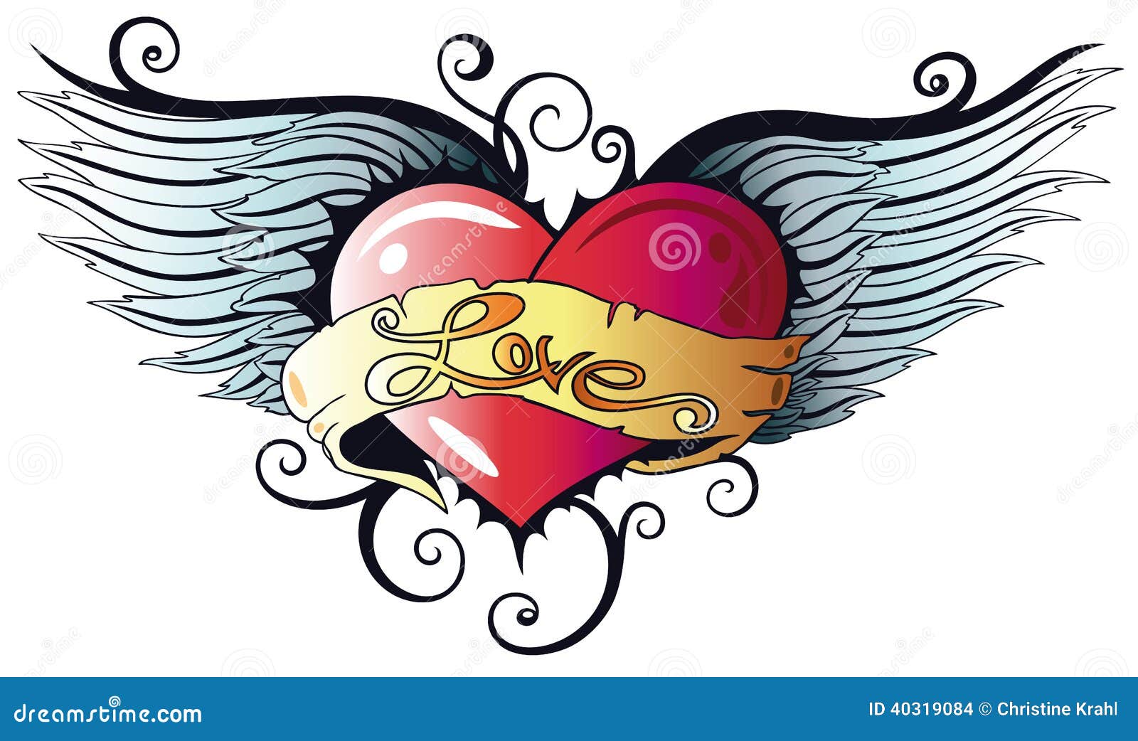 Hearts Wings Stock Vector Illustration Of Lover Amour
