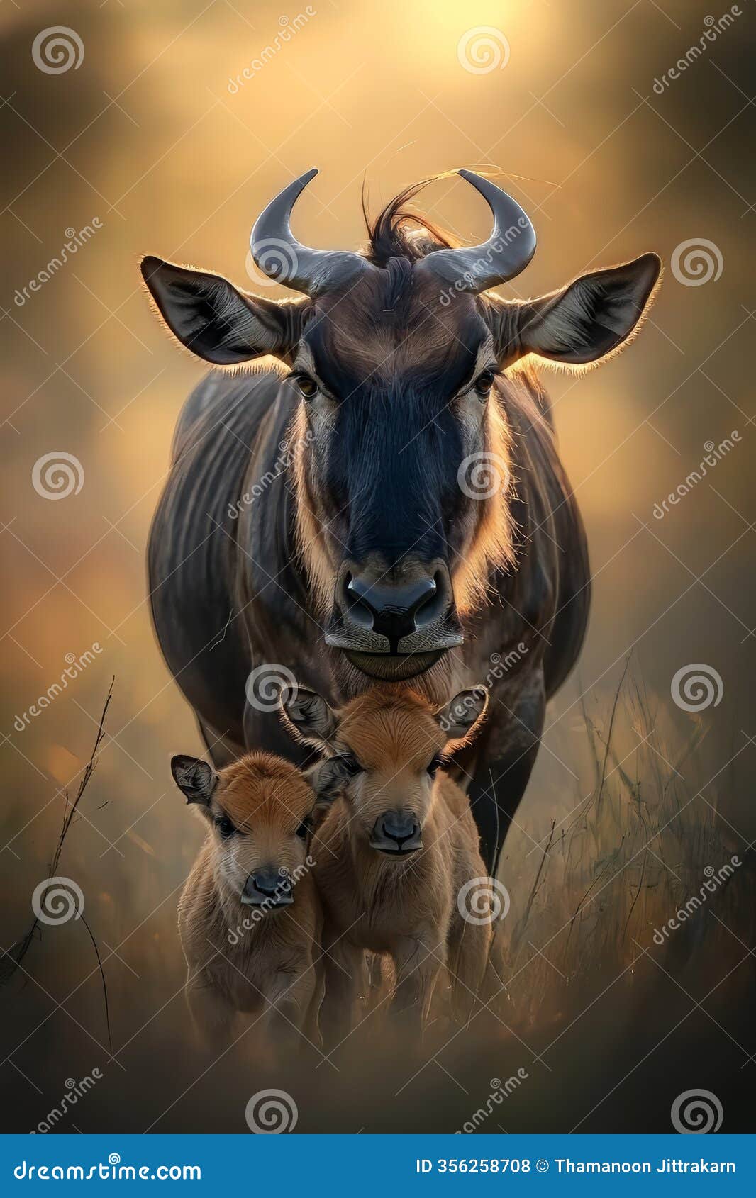 a heartwarming moment captured: a mother and her adorable baby wilde cow bonding together