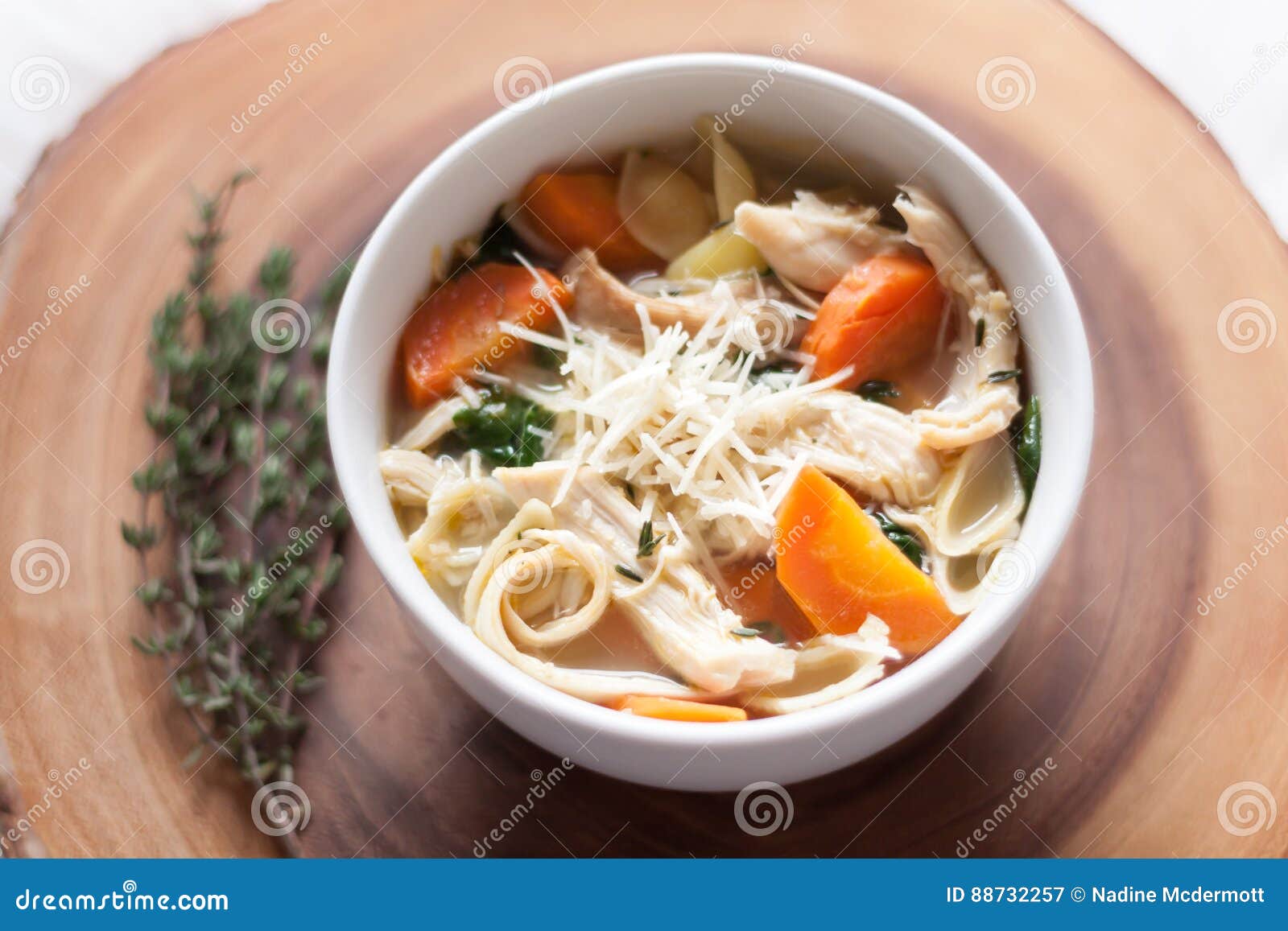 hearty bowl of chicken soup