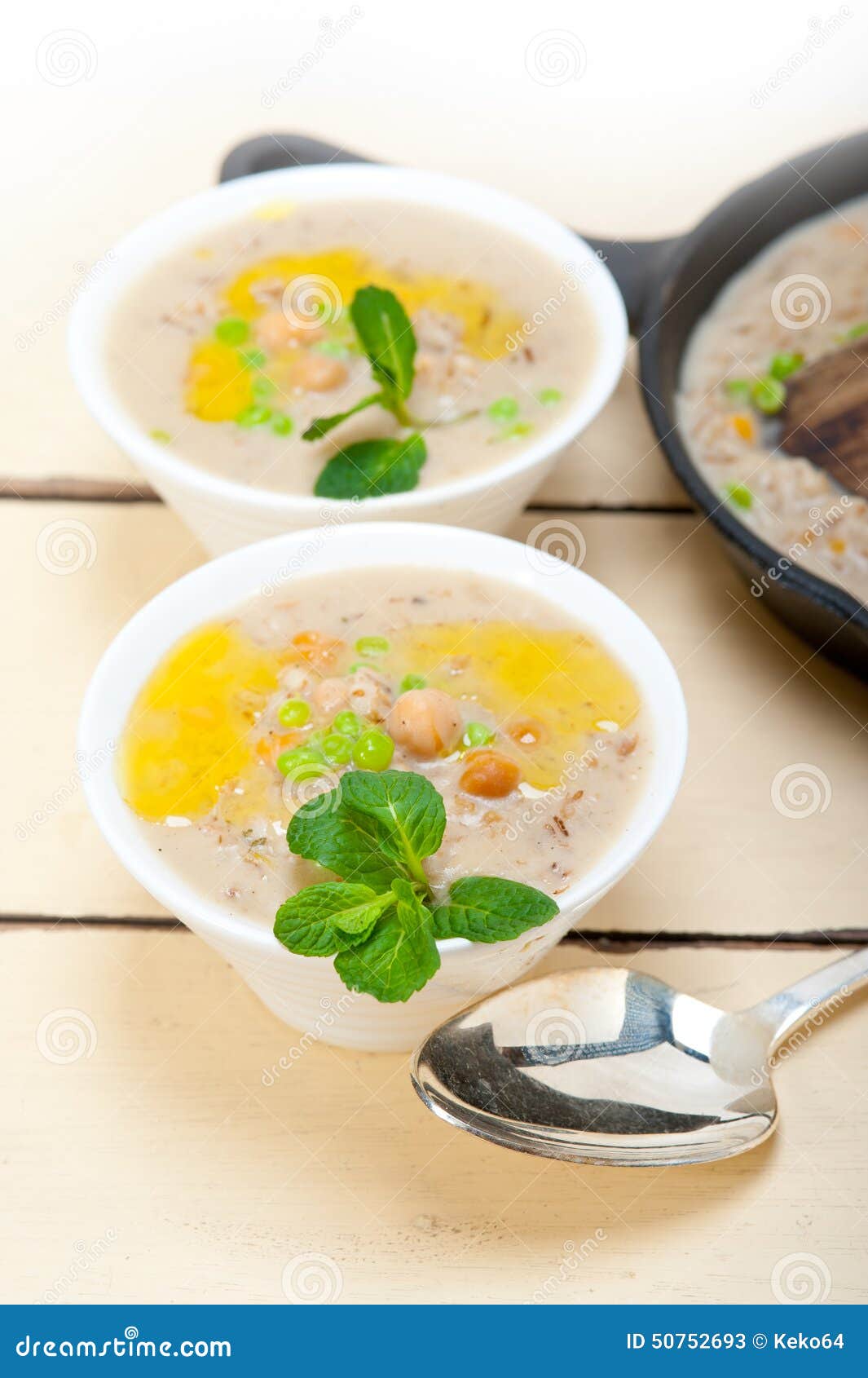 Hearty Middle Eastern Chickpea and Barley Soup Stock Image - Image of ...