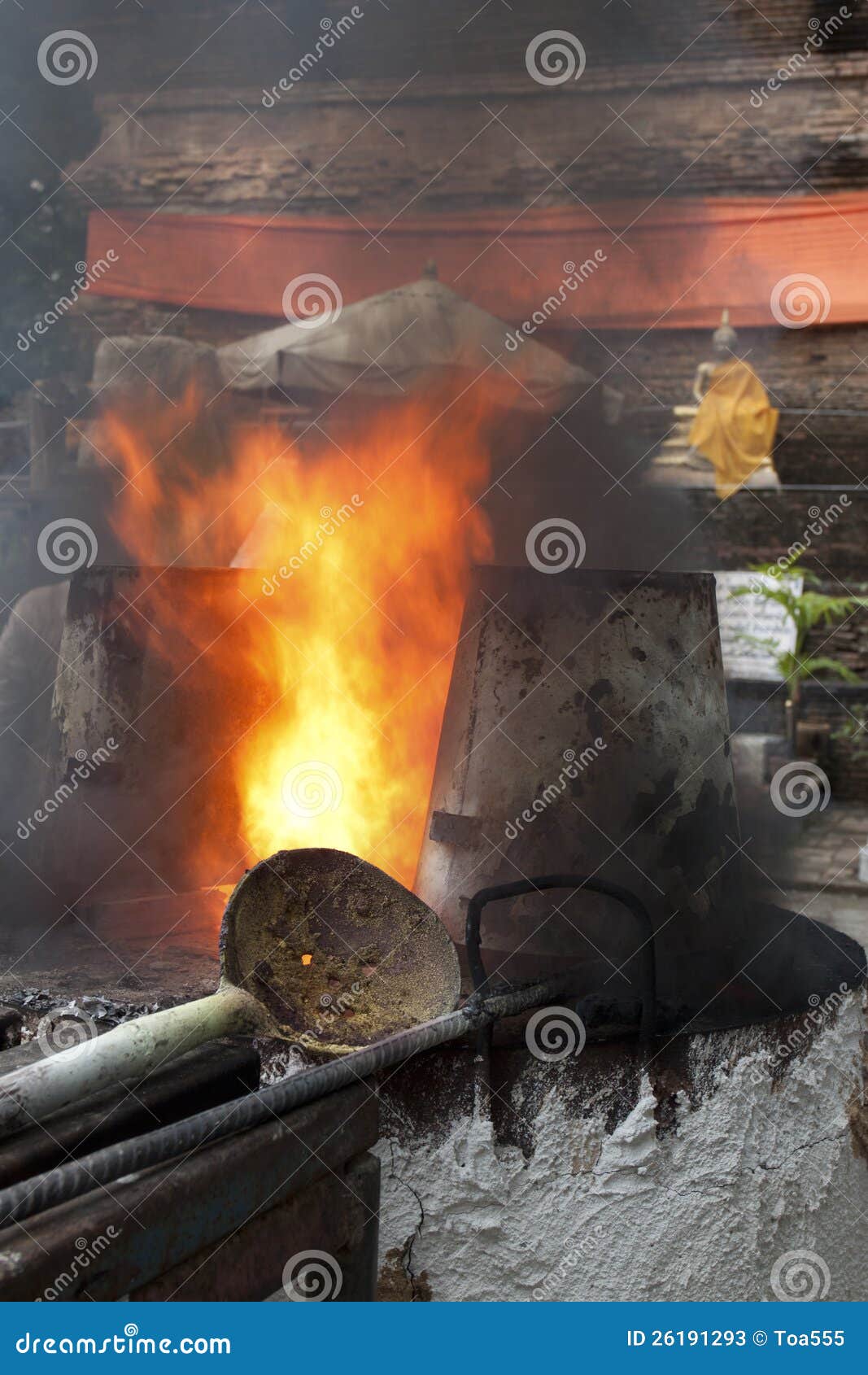 Heat In Ancient Metal Crucible Stock Image Image 26191293