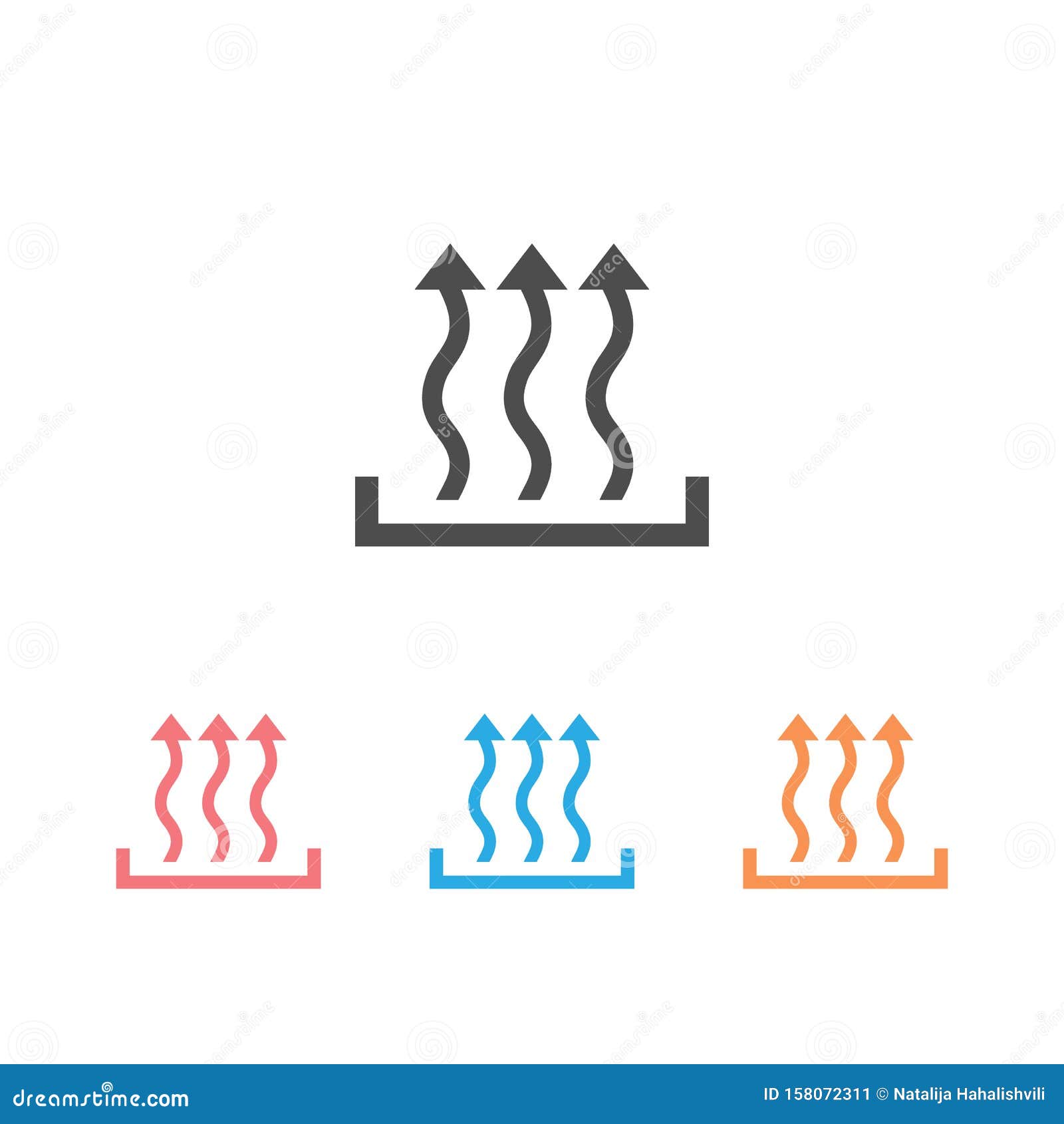 Heat Icon Set Three Arrow Up Concept Stock Vector Illustration Of Conditioning Isolated