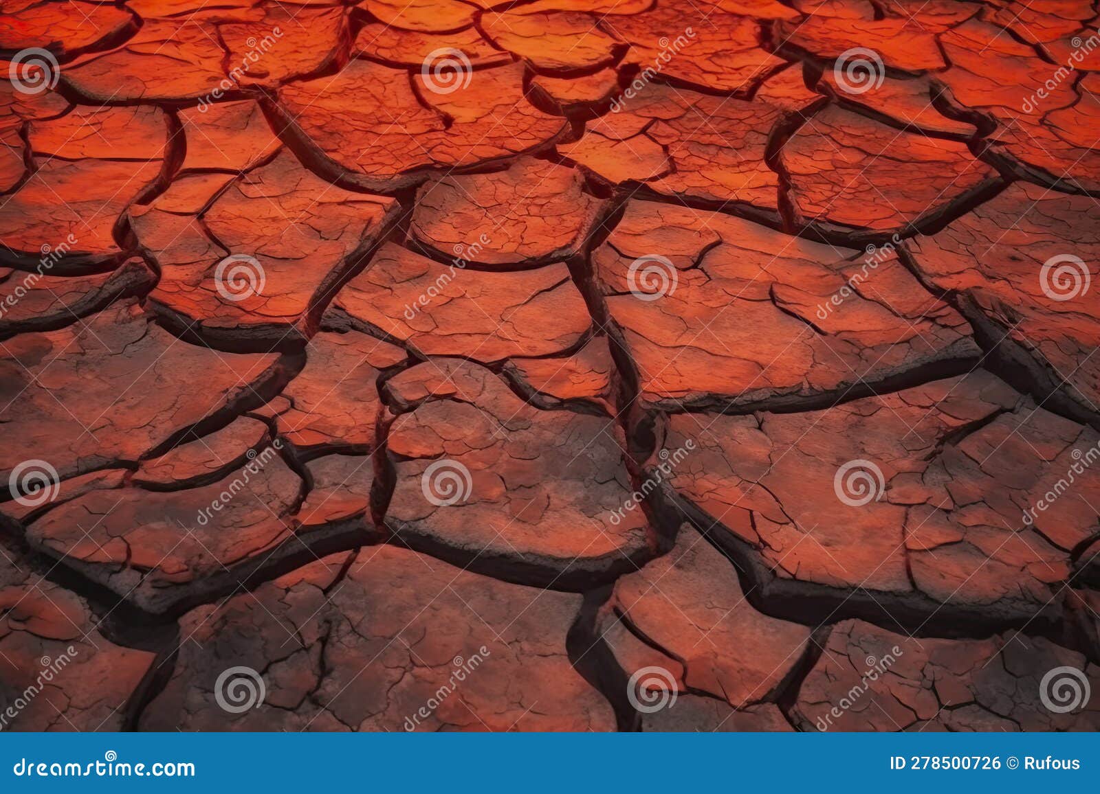 Heat red cracked ground texture burning after volcano eruption