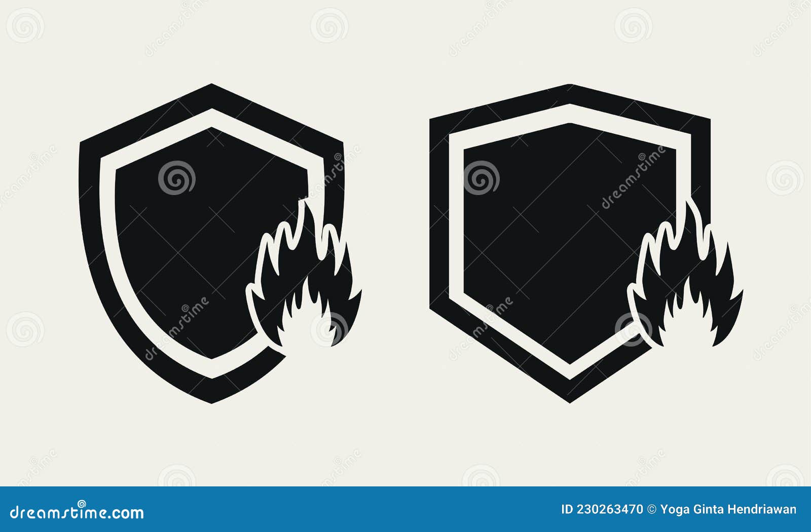 Heat Resistant Sign. Fire Resistance. Shield with Fire Icon. Refractory
