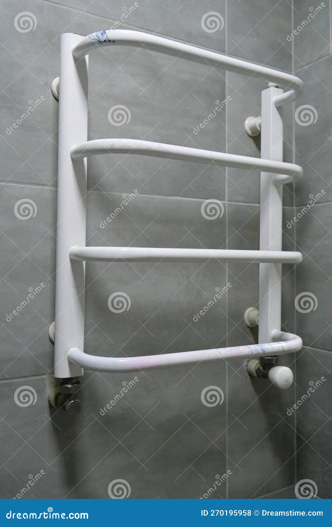 Heated Towel Rail in Bathroom Stock Photo Image of drying, rail