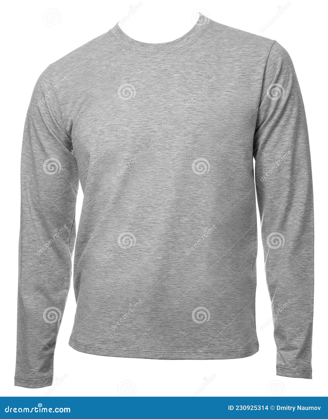 Heather Grey Longsleeve Cotton Shirt Template on Mannequin Isolated on ...