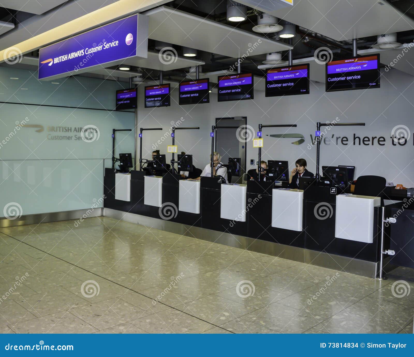 Heathrow Airport Ba Customer Service Desk Editorial Stock Image