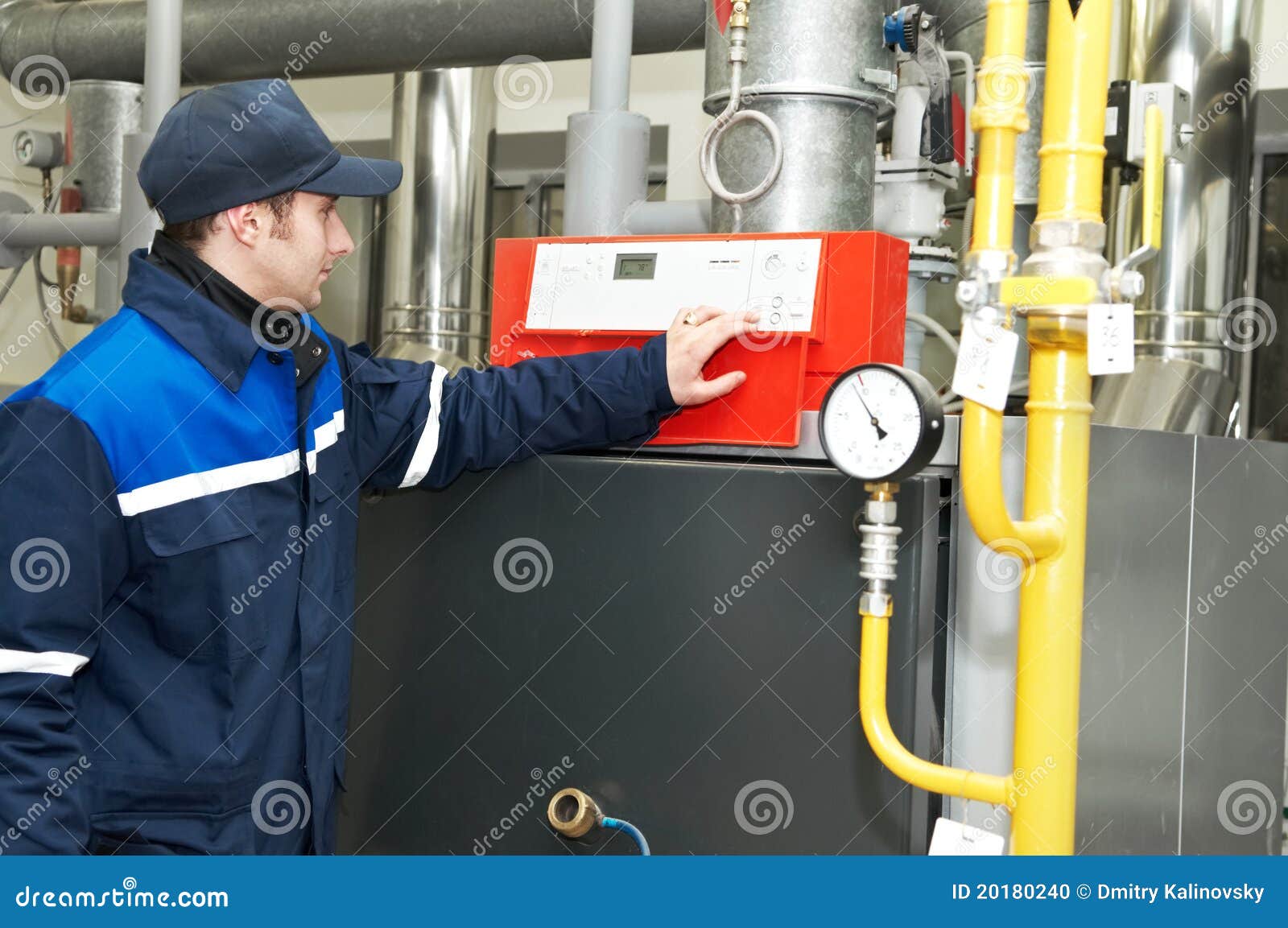 Heating engineer repairman stock photo. Image of room 20180240