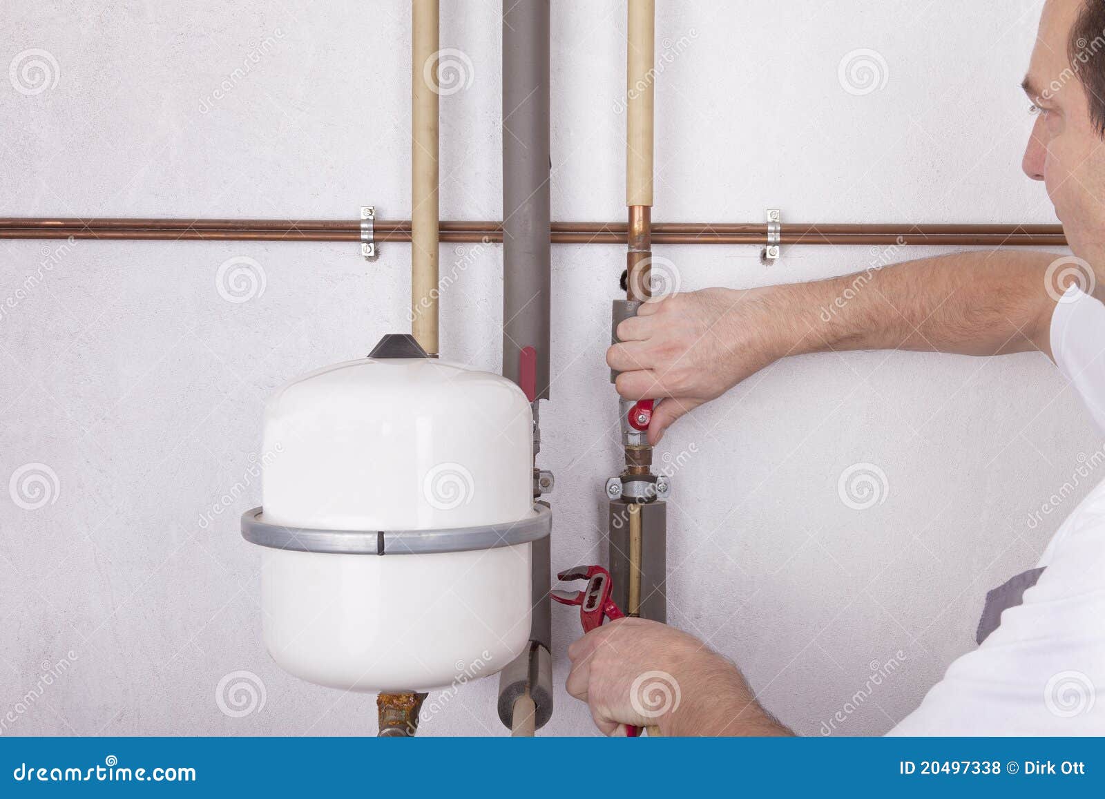 Heating engineer at work stock photo. Image of house 20497338