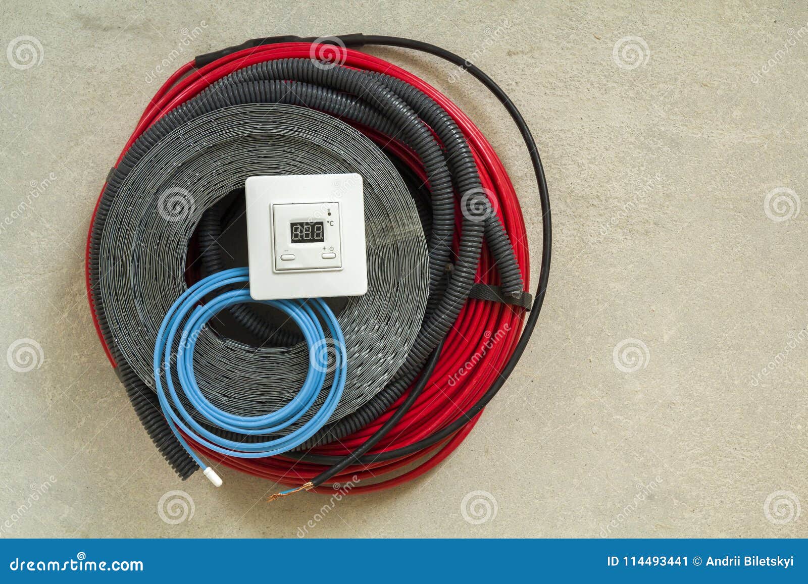 Heating Floor System Wires Cables And Control Panel Renovation