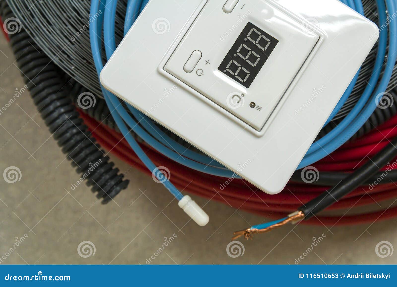 Heating Floor System Wires Cables And Control Panel Renovation