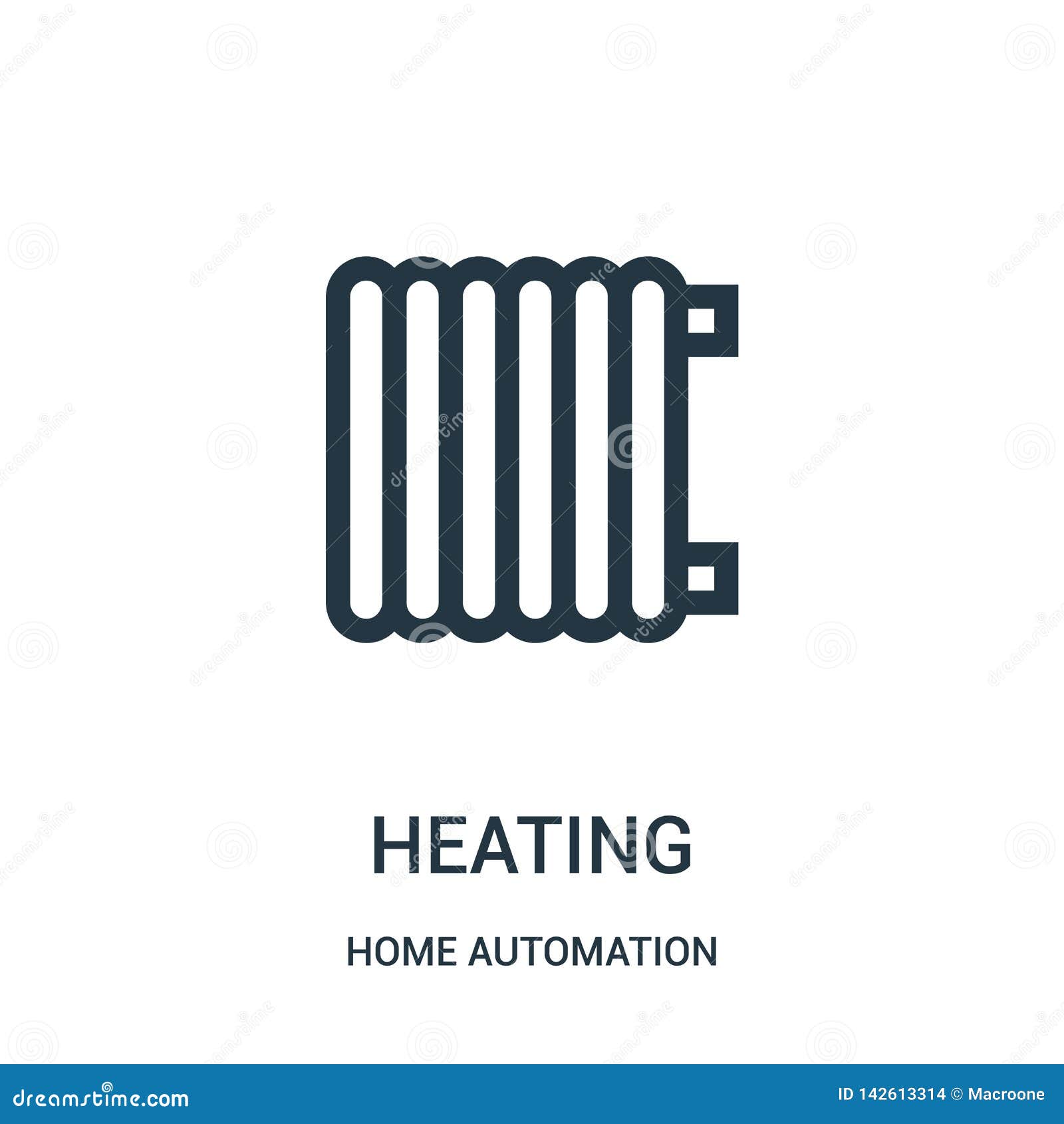 Heating Icon Vector from Home Automation Collection. Thin Line Heating