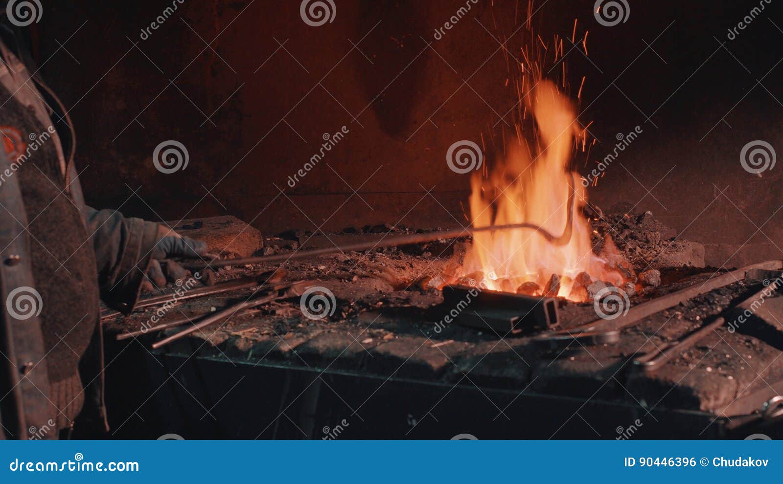 Heating of Metal Detail in the Fire Stock Photo Image of metal