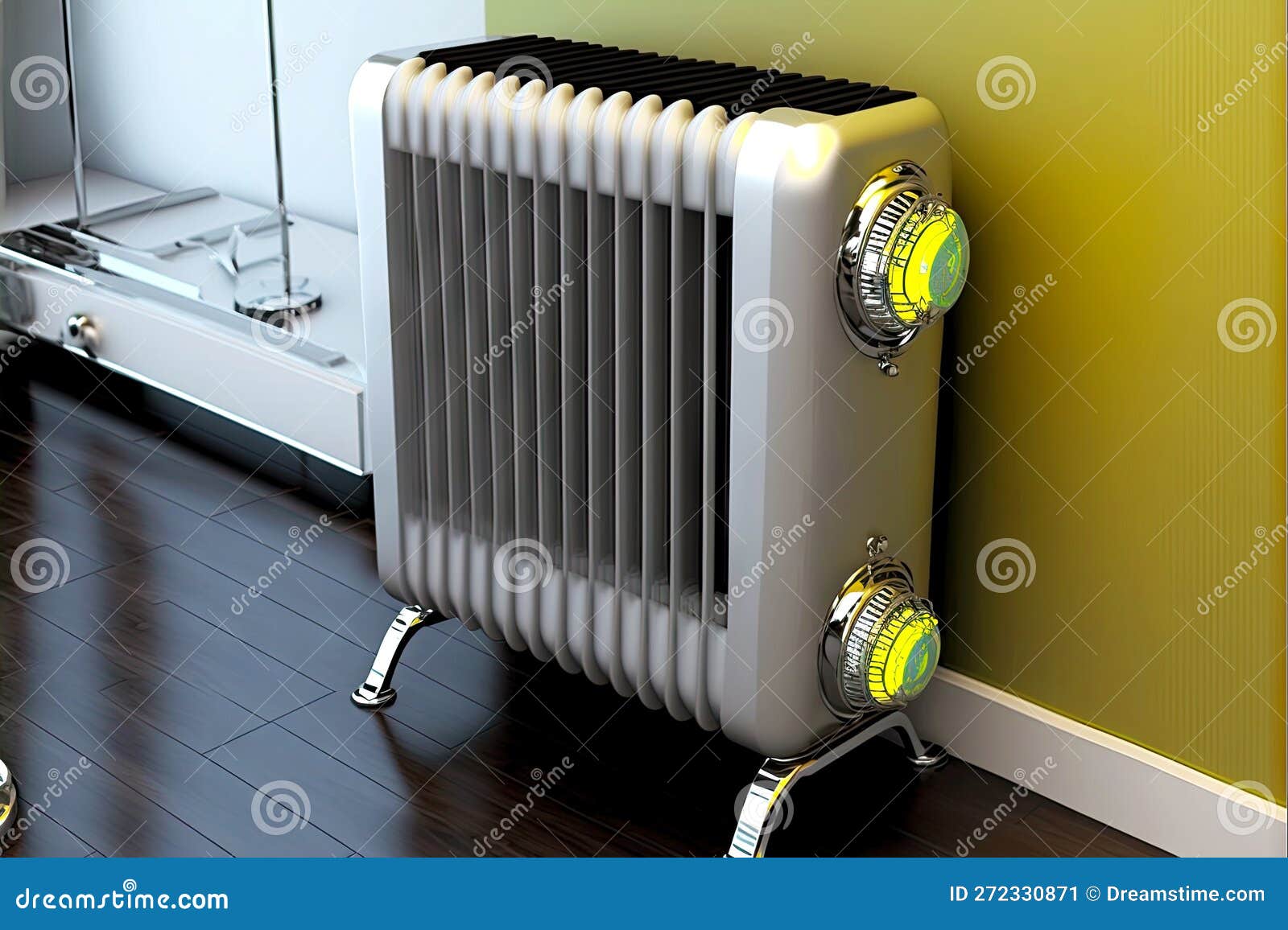 Heating Radiator with Control Indication and Chrome Feet and Regulator