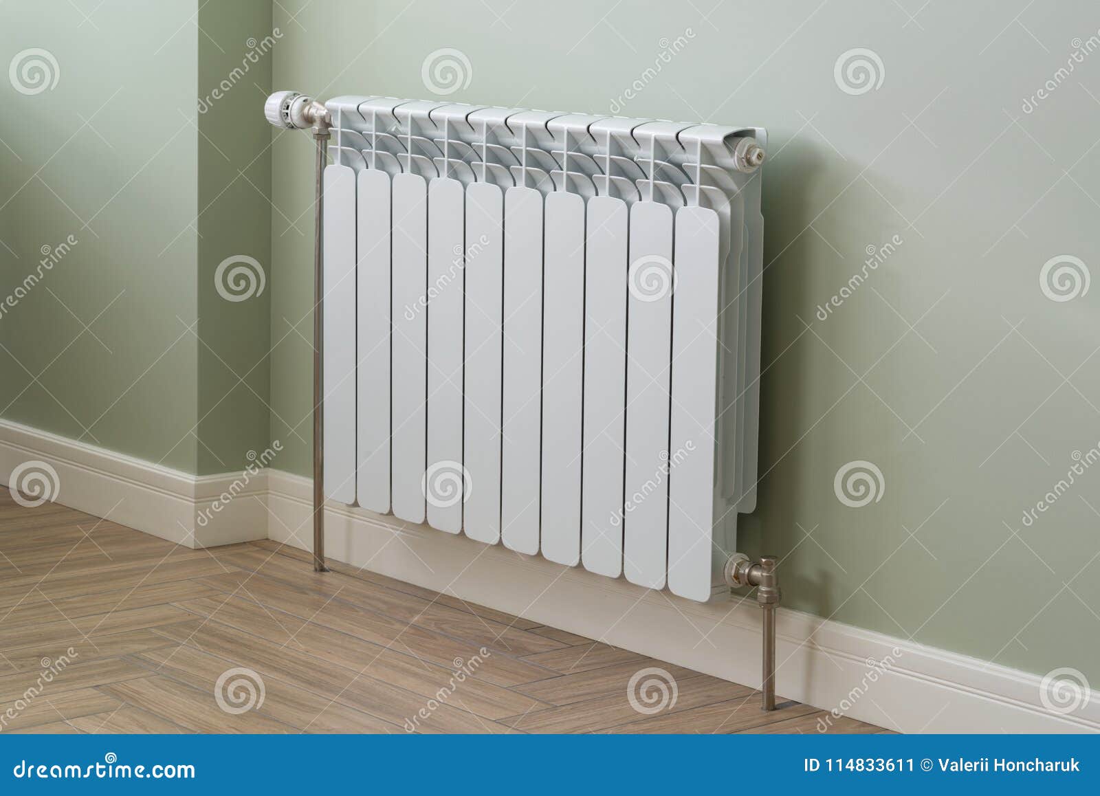Heating Radiator, White Radiator in an Apartment Stock Image Image of