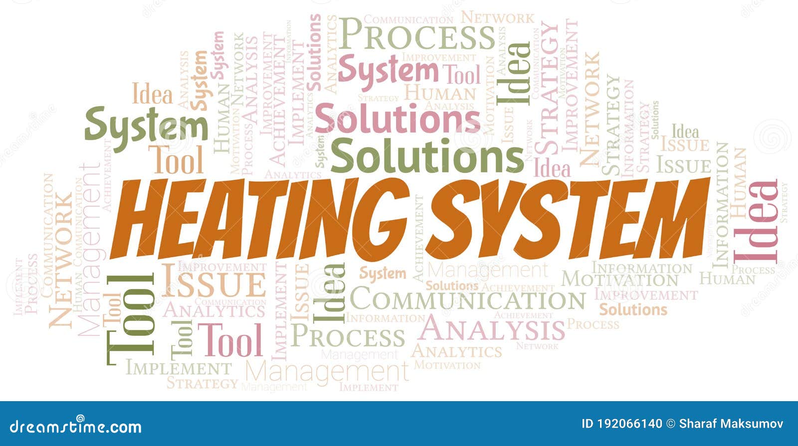 Heating System Typography Vector Word Cloud. Stock Vector