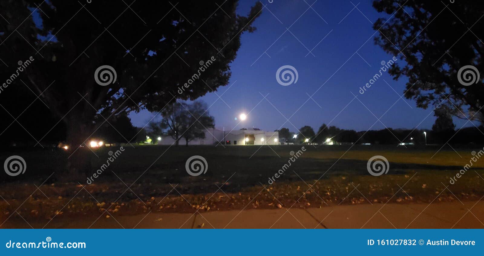 Heavenly Moon Over Church Stock Photo Megapixl