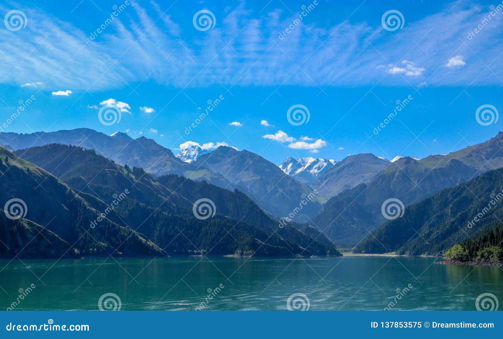 heavenly mountains and heavenly lake of xinjiang, china
