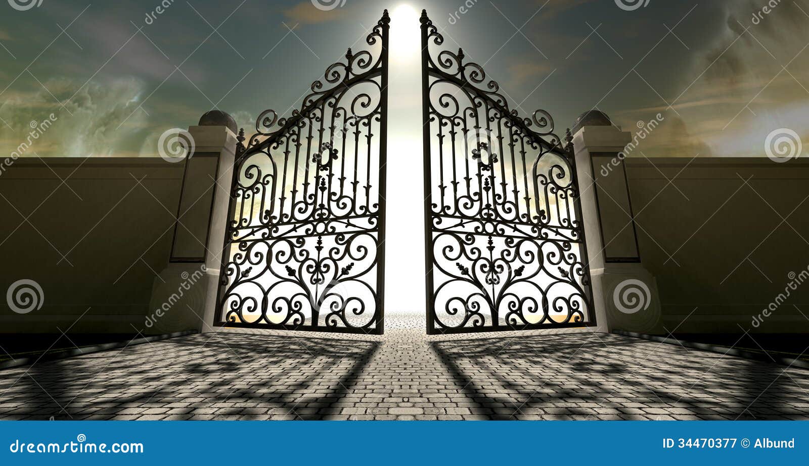 Heavens Open Ornate Gates Stock Image Image Of Decorated 34470377