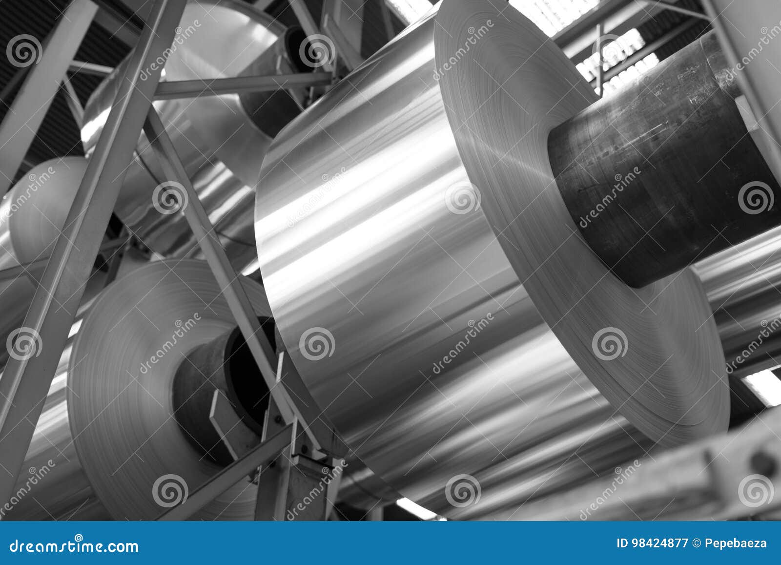 Heavy Aluminum Coils Stacked Stock Image Image of round, rough 98424877