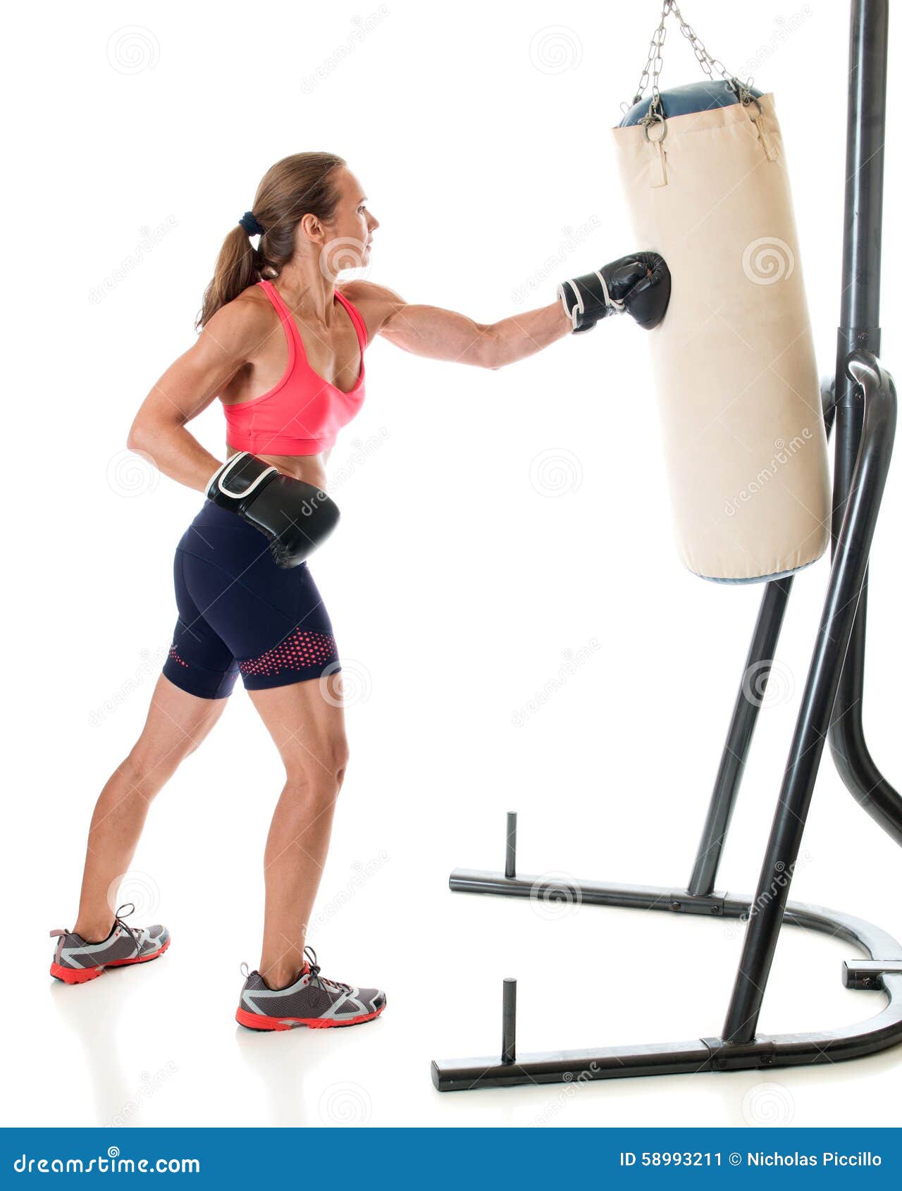 Heavy Bag Exercise stock image. Image of wellness, athletic 58993211