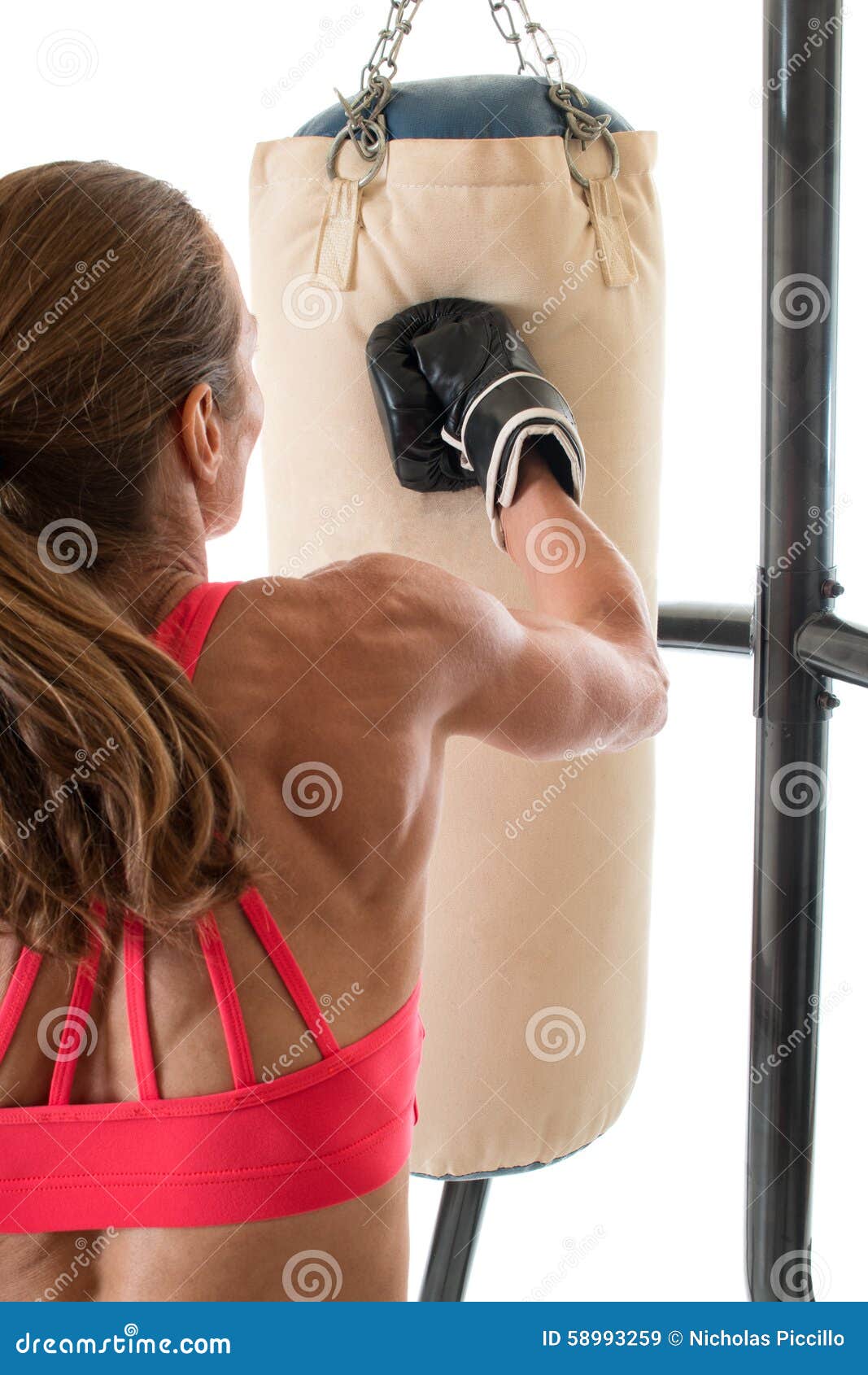 Heavy Bag Exercise stock image. Image of woman, exercise 58993259
