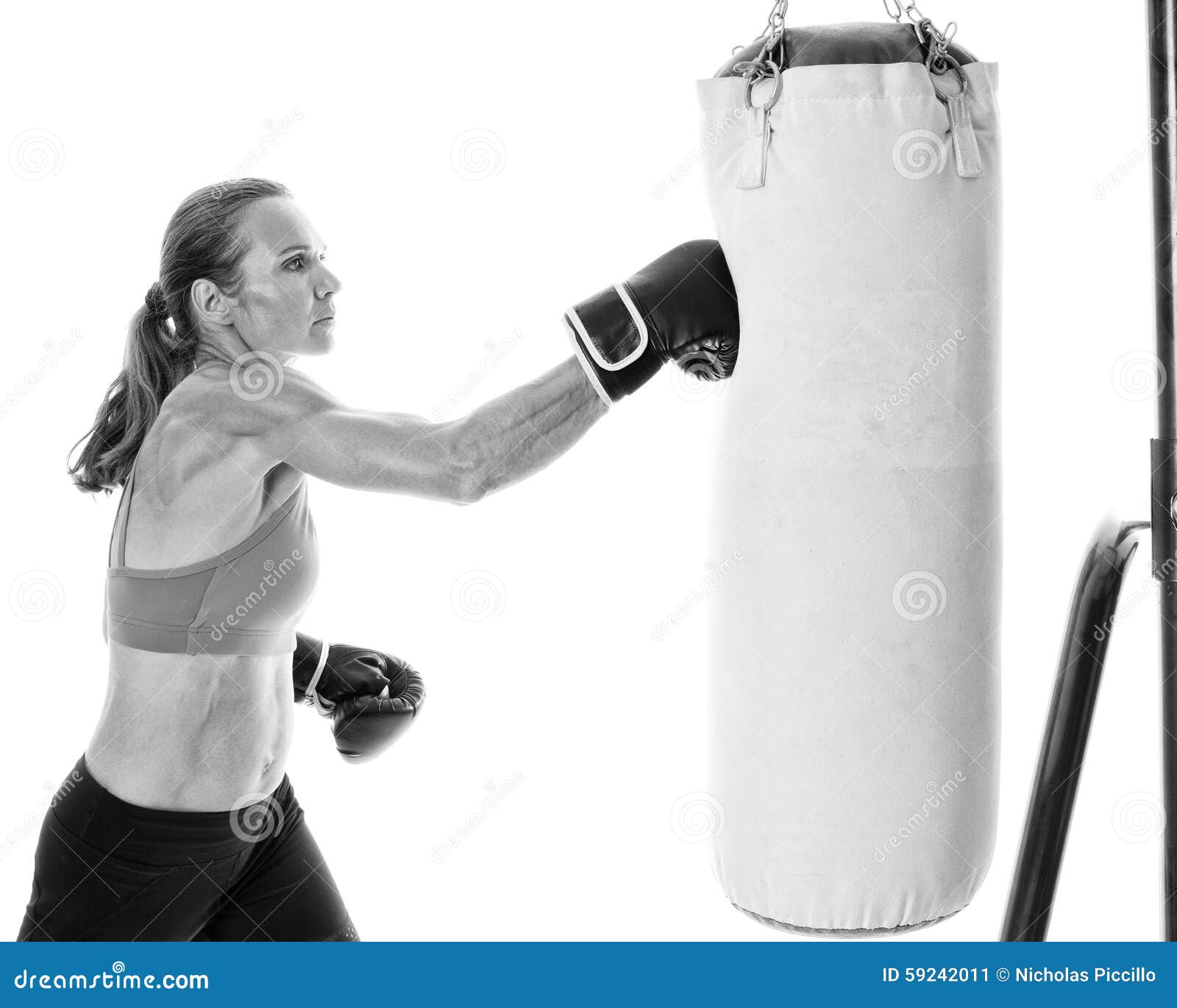 Heavy Bag Exercise stock image. Image of monochrome, exercise 59242011