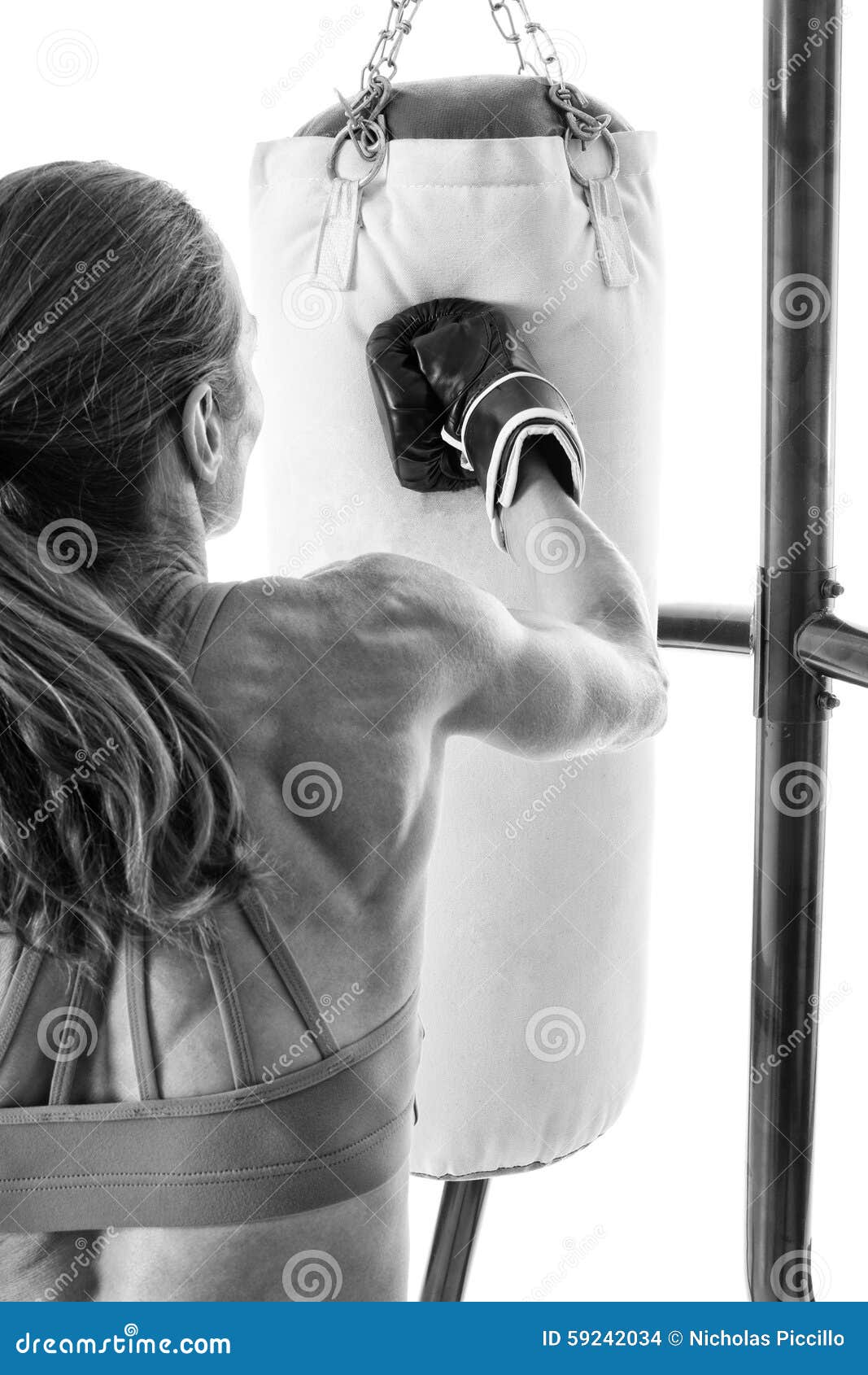 Heavy Bag Exercise stock photo. Image of punching, woman 59242034