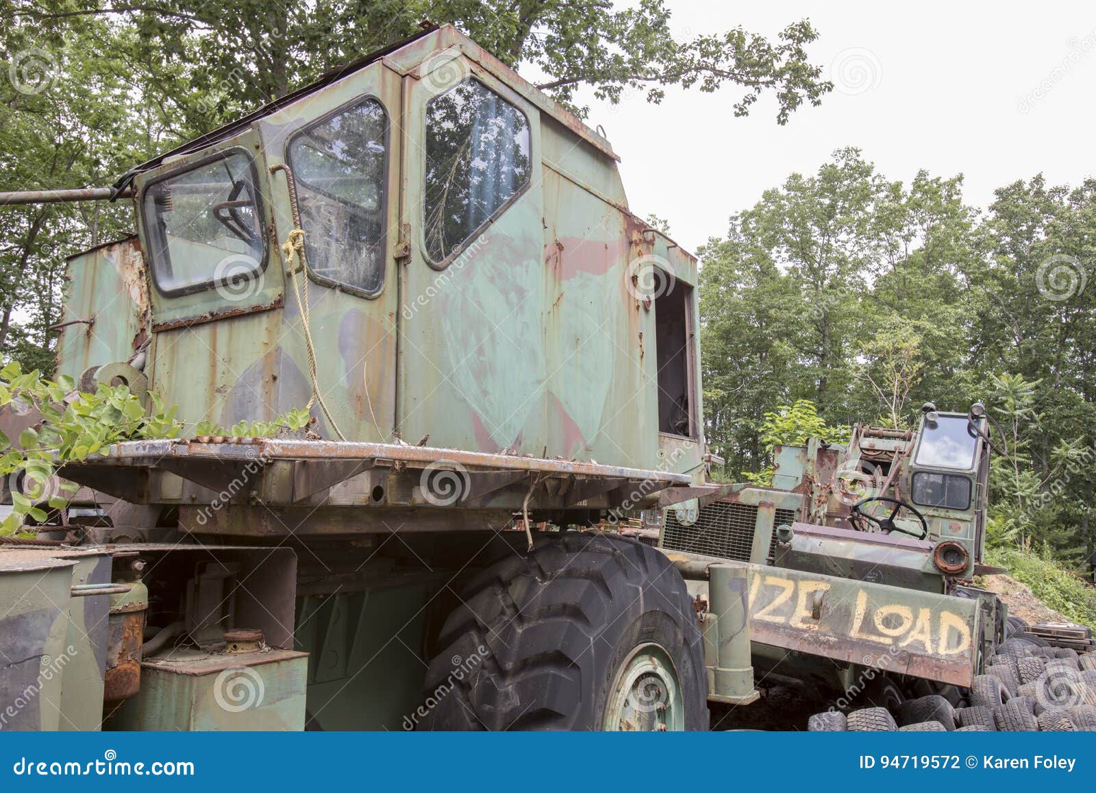 Heavy Construction Equipment Rusting in Junkyard Stock Photo Image of