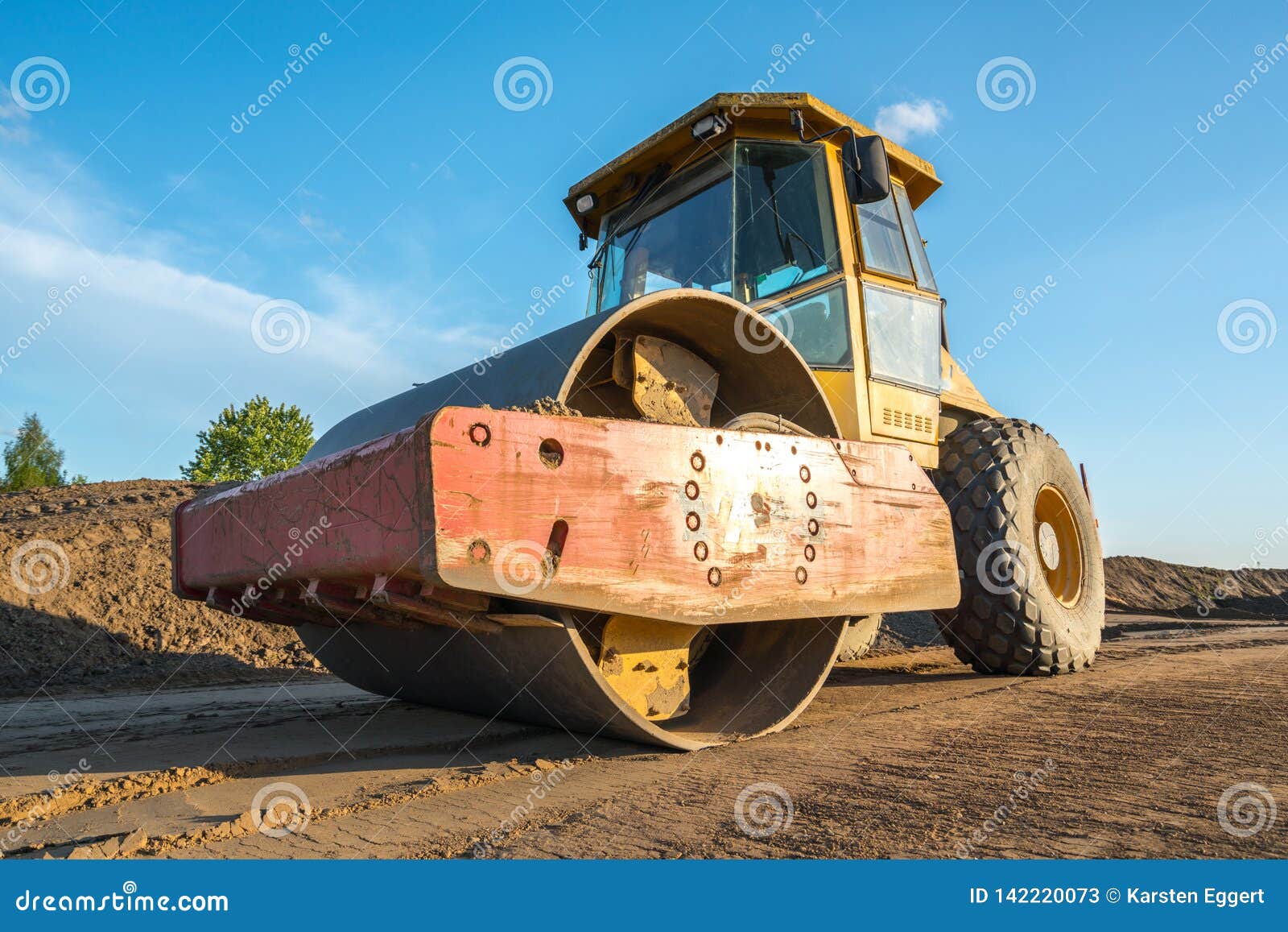 Heavy Construction Machinery Performs Work on a Construction Site Stock