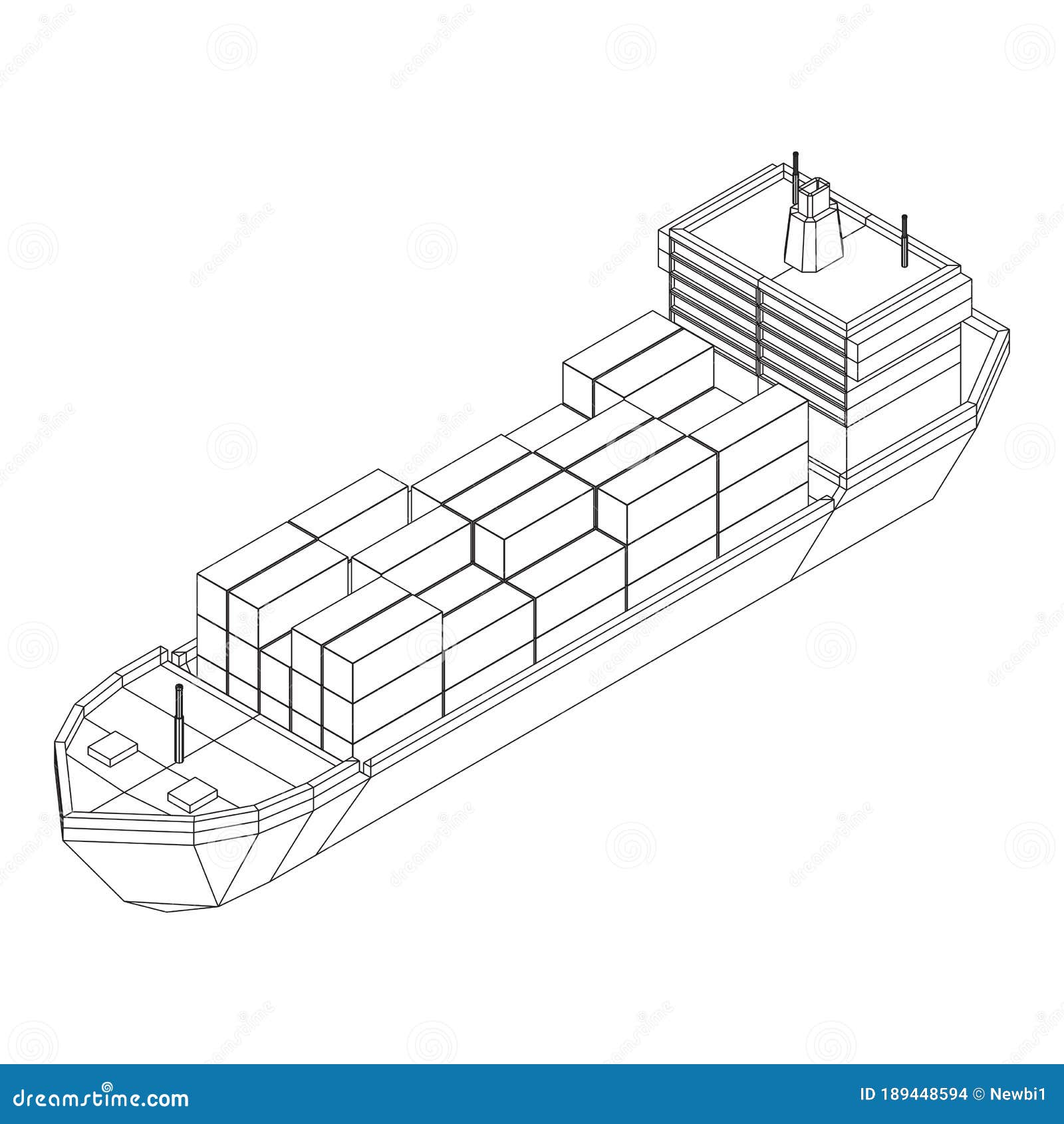 Heavy Dry Cargo Ship of Bulk Carrier Stock Vector - Illustration of