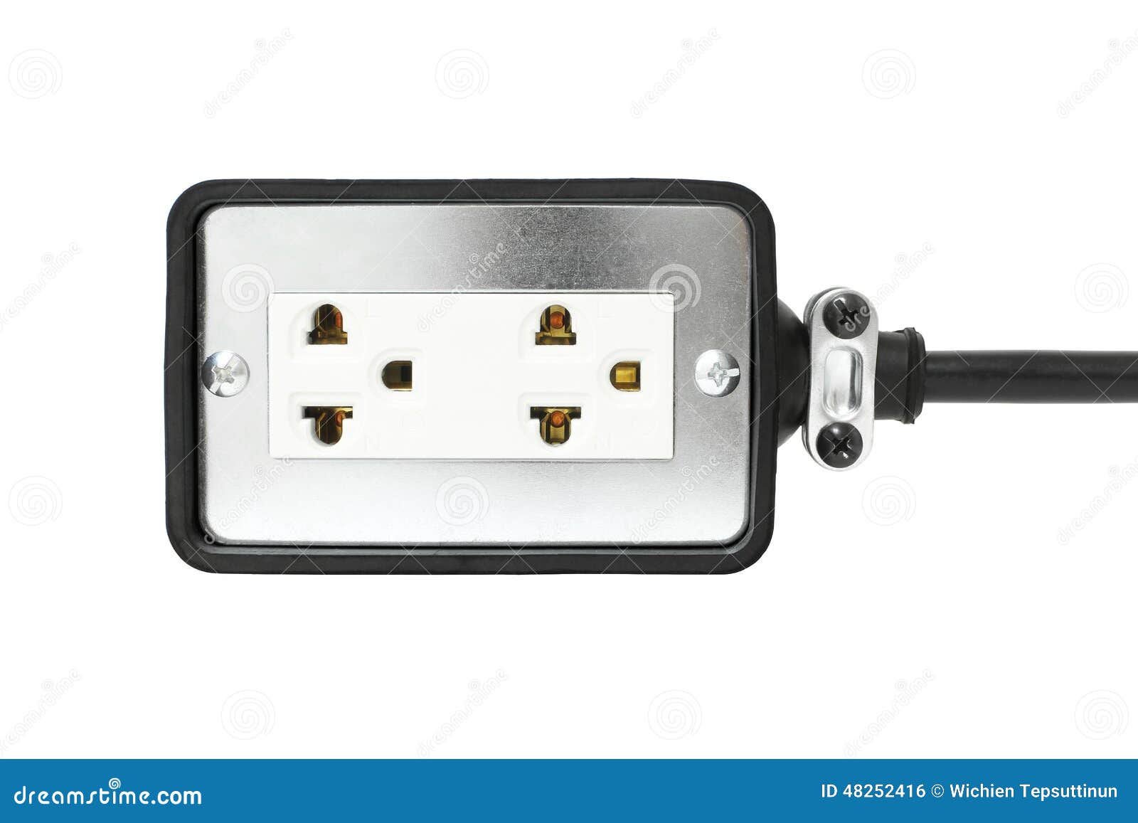 Heavy Duty Extension Cord Isolated on White Background Stock Photo