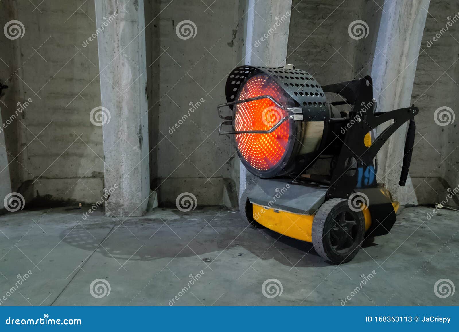 Heavy Duty Industrial Heater Blowing Hot Air In Cold Building Interior Heat Compressor Or Heat Fan Propeller Propelling Warm Air Stock Image Image Of Commercial Blower