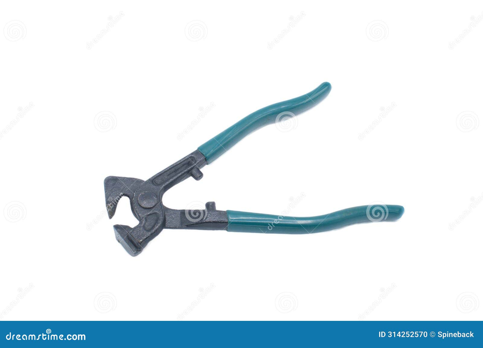 heavy duty tile nippers cutter tool with green blue rubber grip handles tool used to nip or remove small amounts of a hard