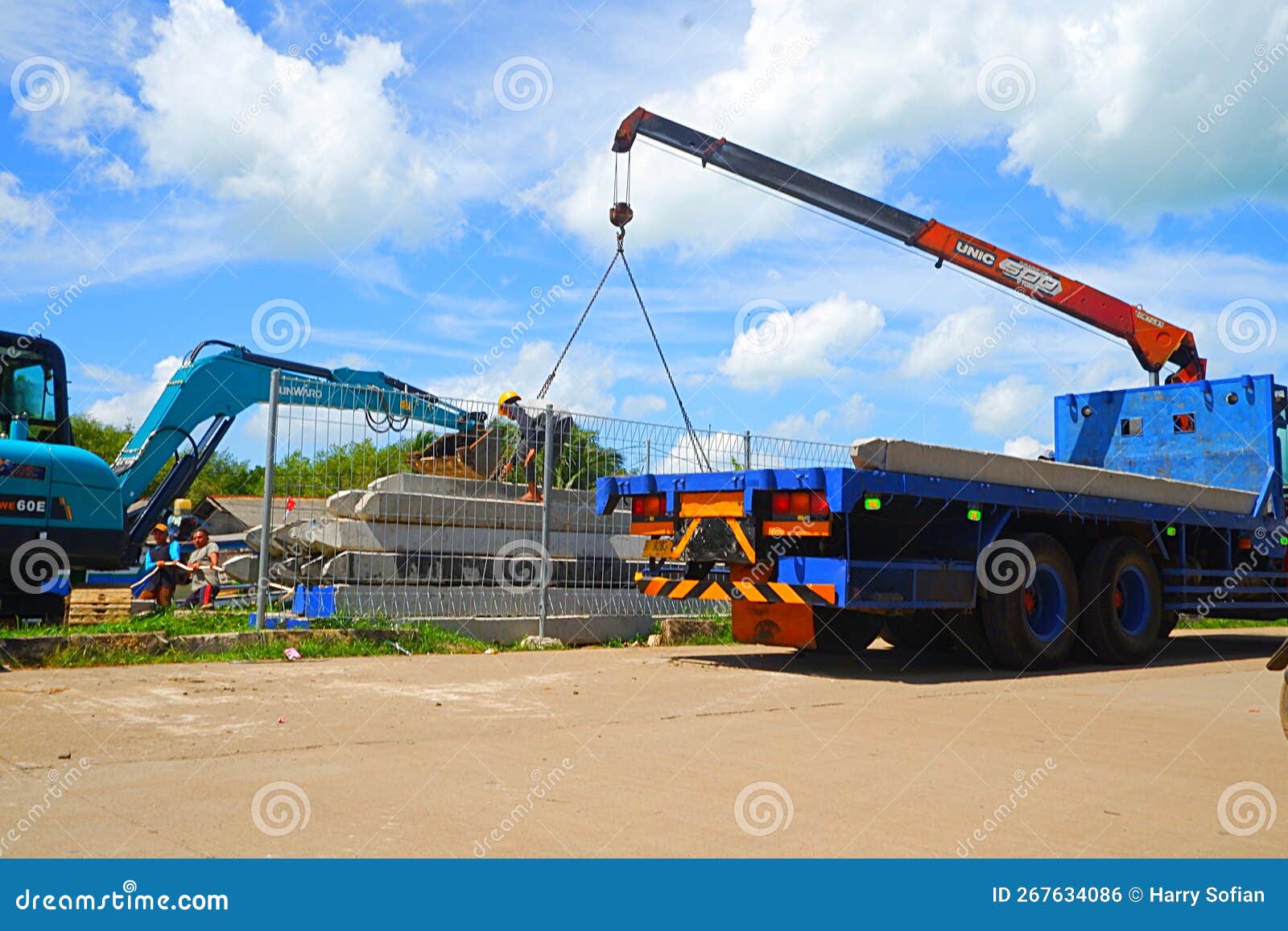 Heavy Equipment Unloading Concrete Editorial Photo Image of