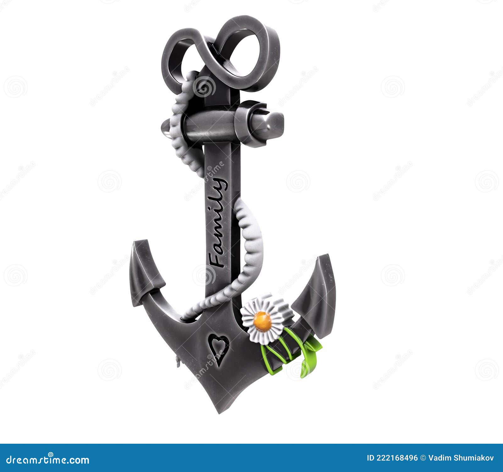 Heavy Iron Anchor in Seafaring 3D Rendering Stock Illustration Illustration of anchor, boat