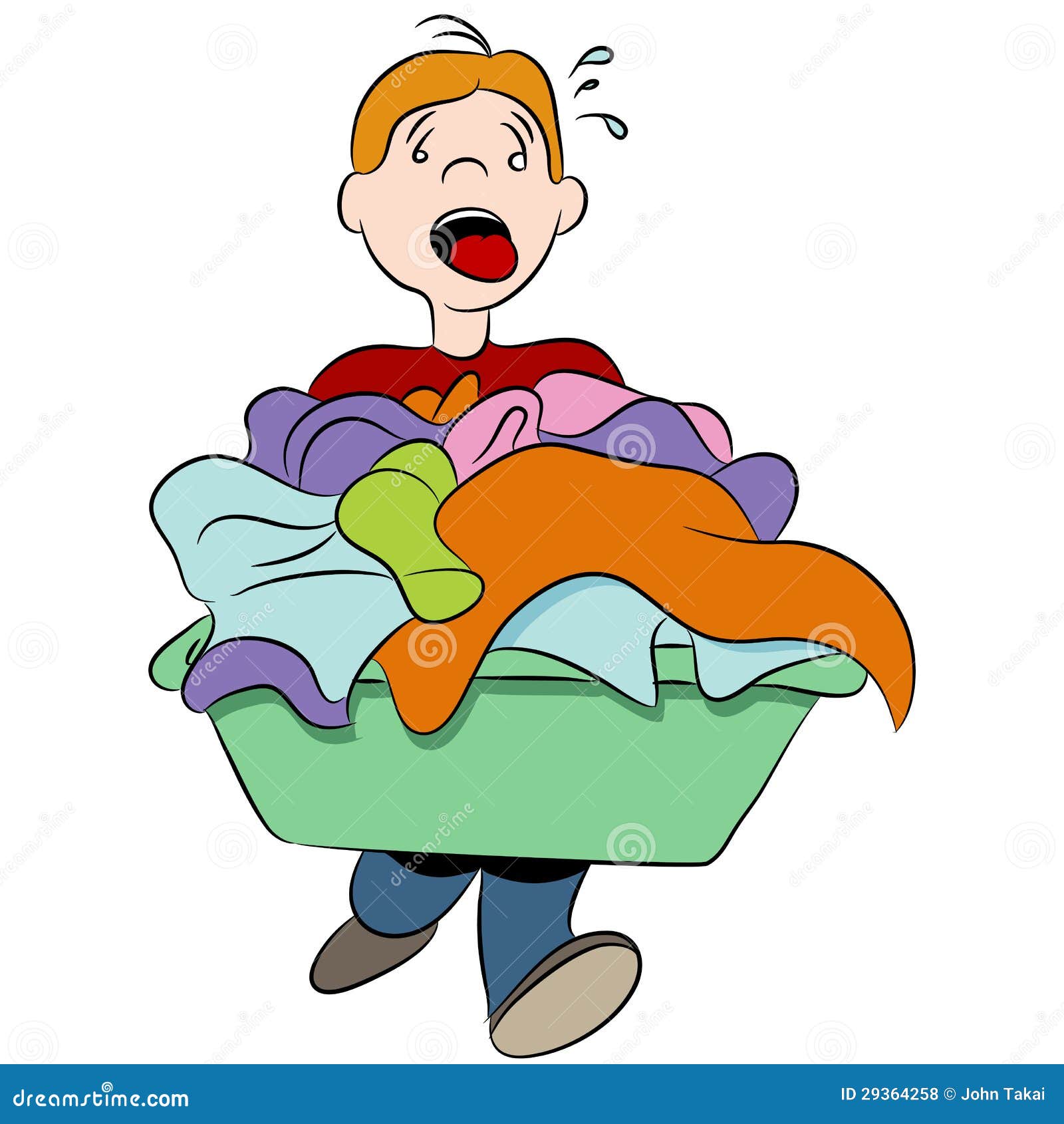 Heavy Laundry Basket stock vector. Image of sweating - 29364258