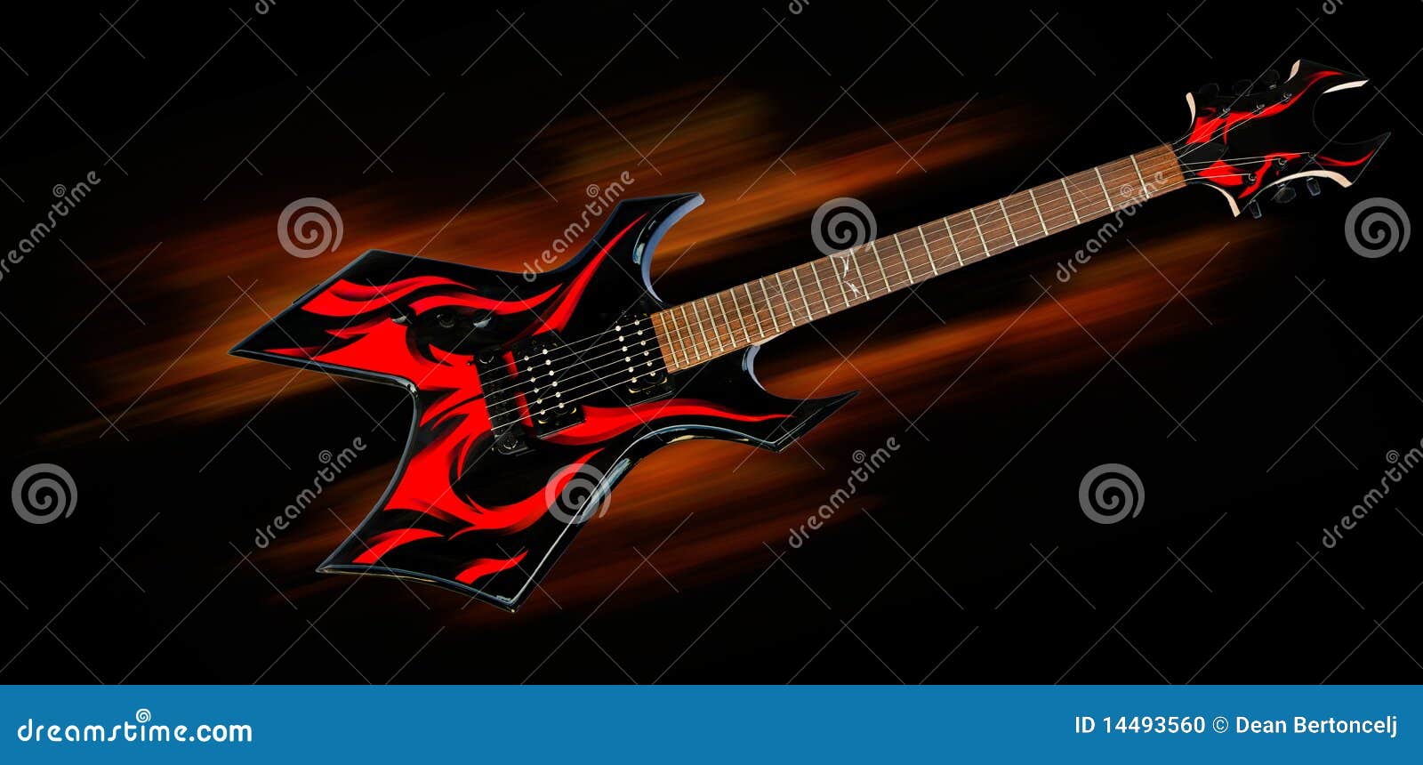 heavy metal fire guitar