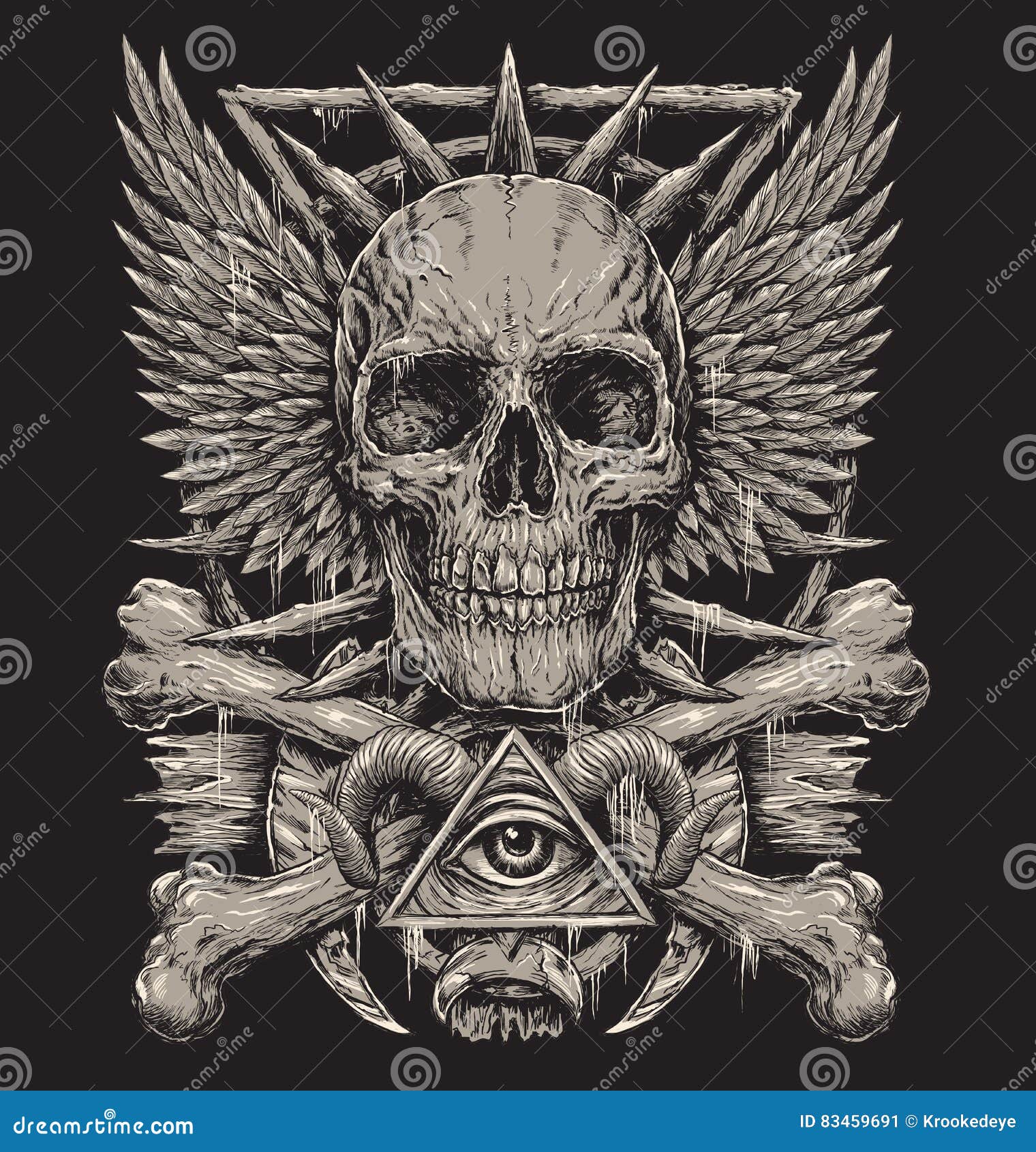 Heavy Metal Skull Design Stock Illustrations 1,651 Heavy Metal Skull