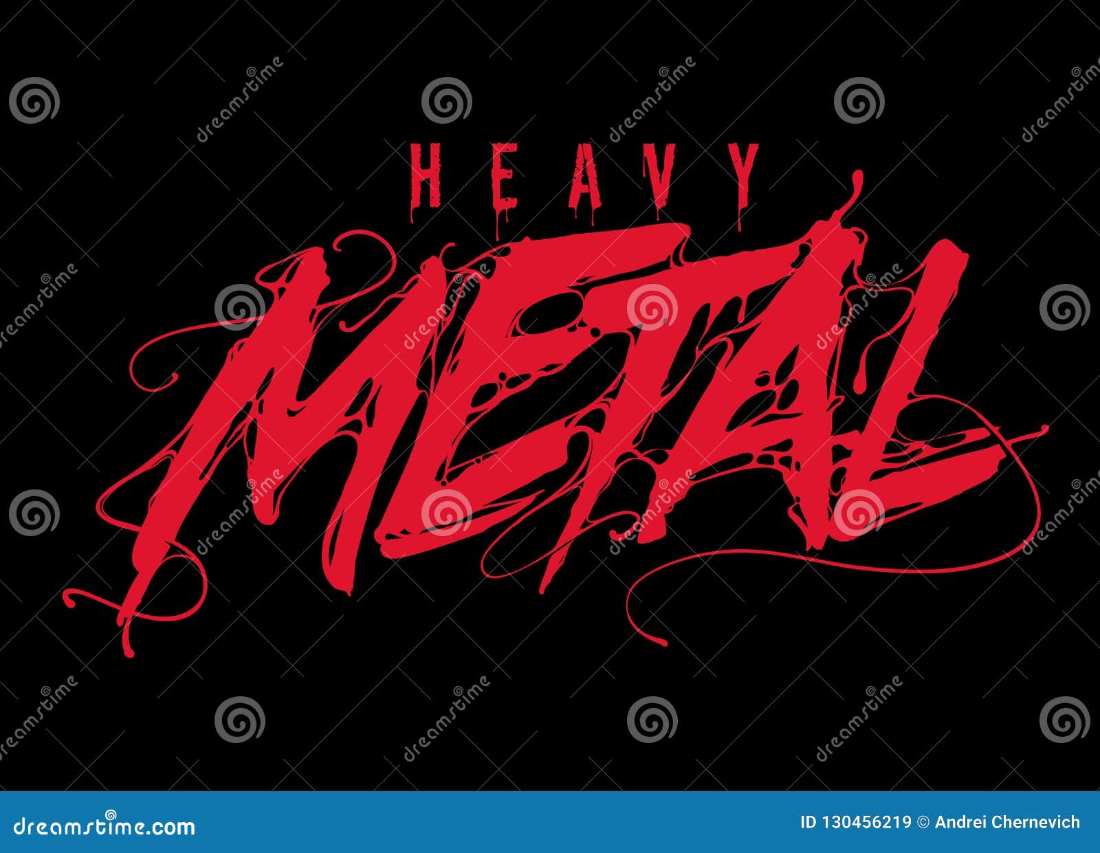 heavy metal lettering on black background