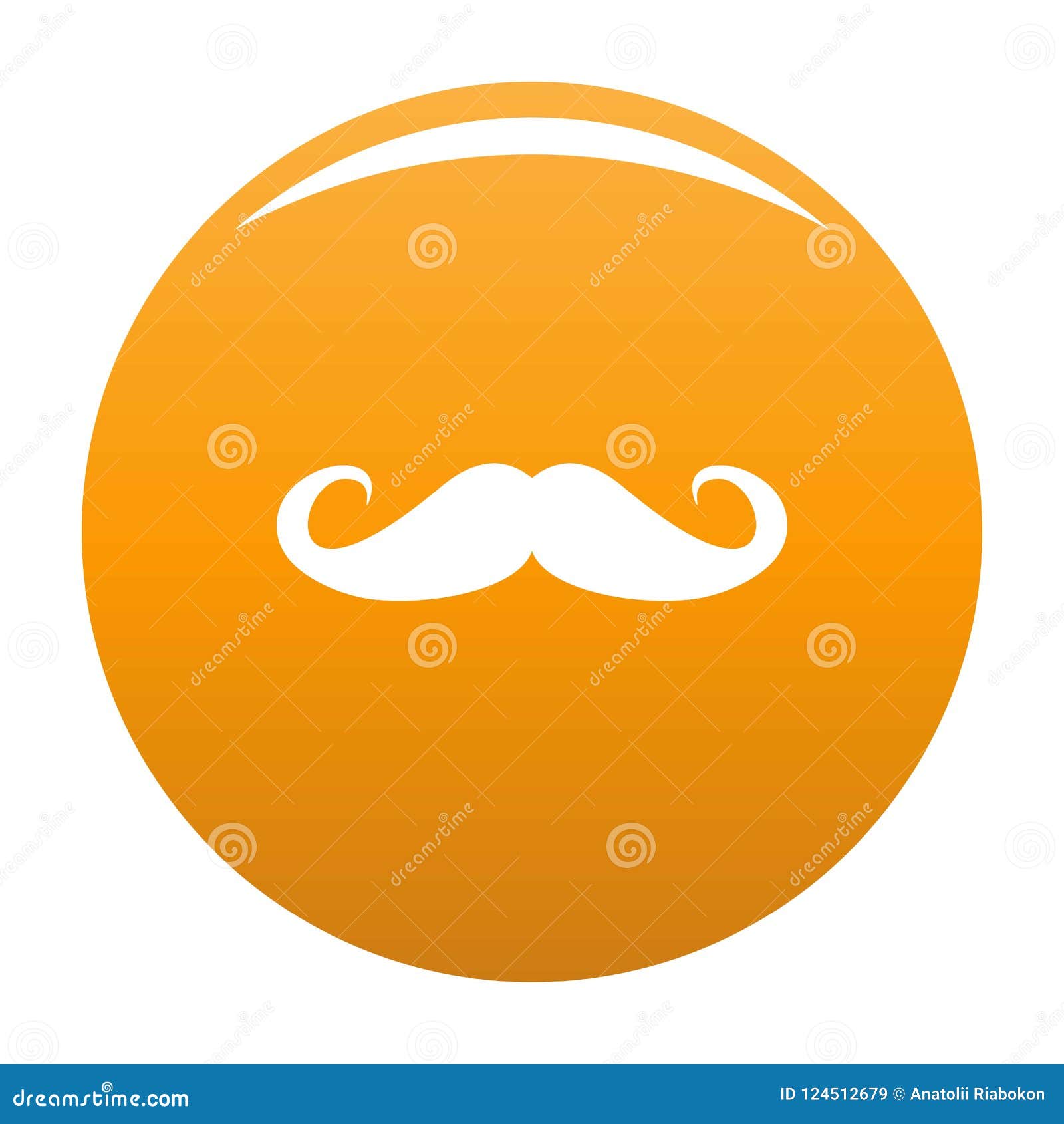 Heavy mustache icon orange stock illustration. Illustration of isolated ...